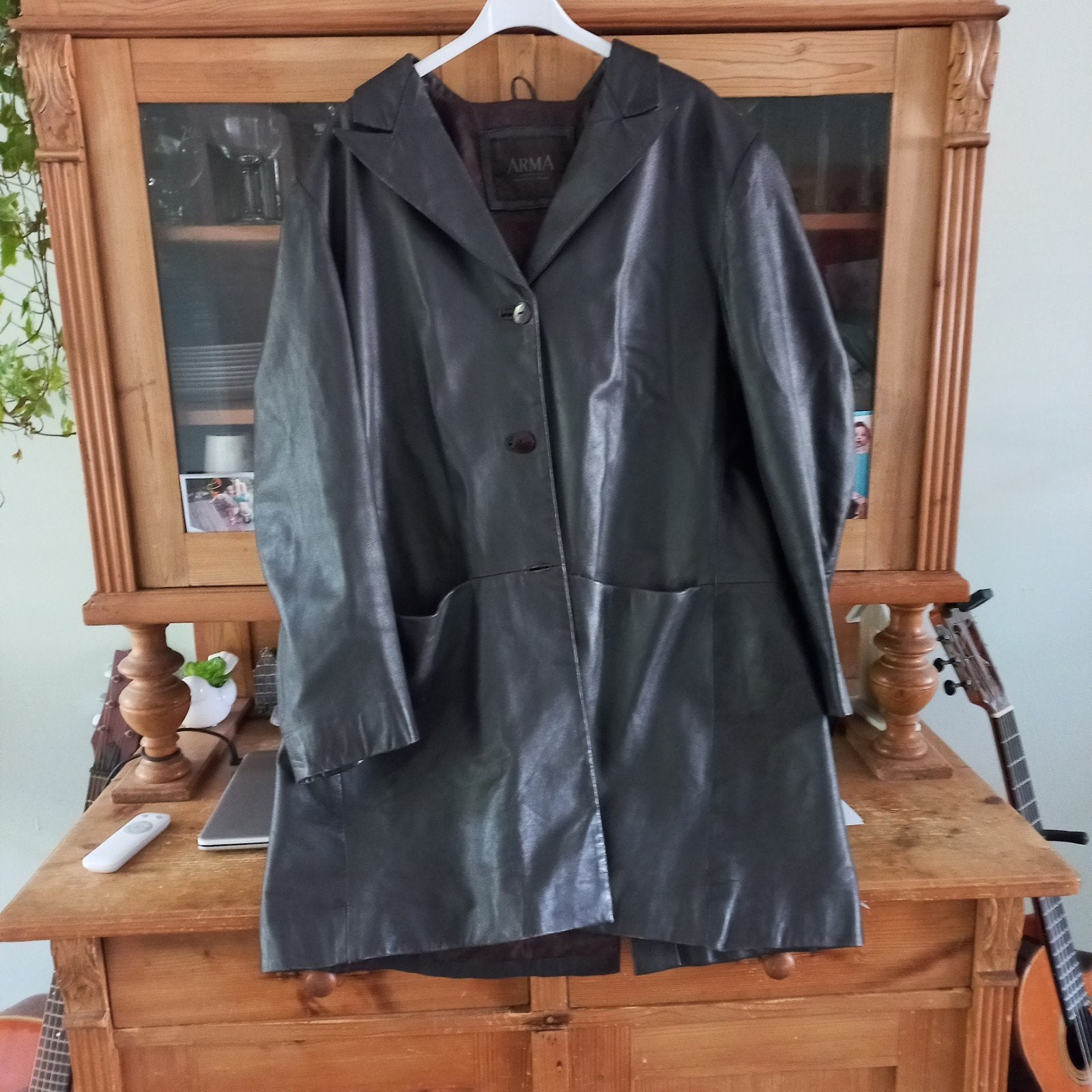 Arma donkerbruine leren jas 44/46, Bruin, Arma, Maat 46/48 (XL) of groter, Ophalen of Verzenden