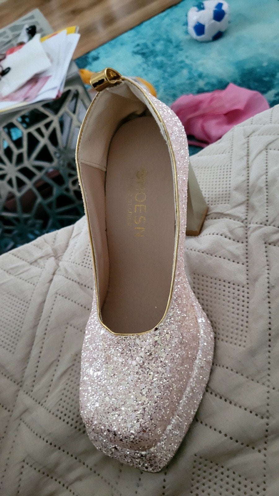 Glitter Plateau Hakken Nieuw,  Maat 35 - Perfect voor Feestj, Ophalen, Nieuw, Overige kleuren, Schoenen met hoge hakken