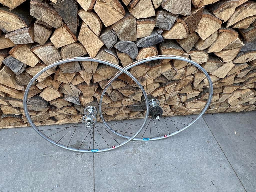 Wielset Super Champion Campagnolo Record hoge flens naven, Wiel, Gebruikt, Ophalen of Verzenden, Aluminium