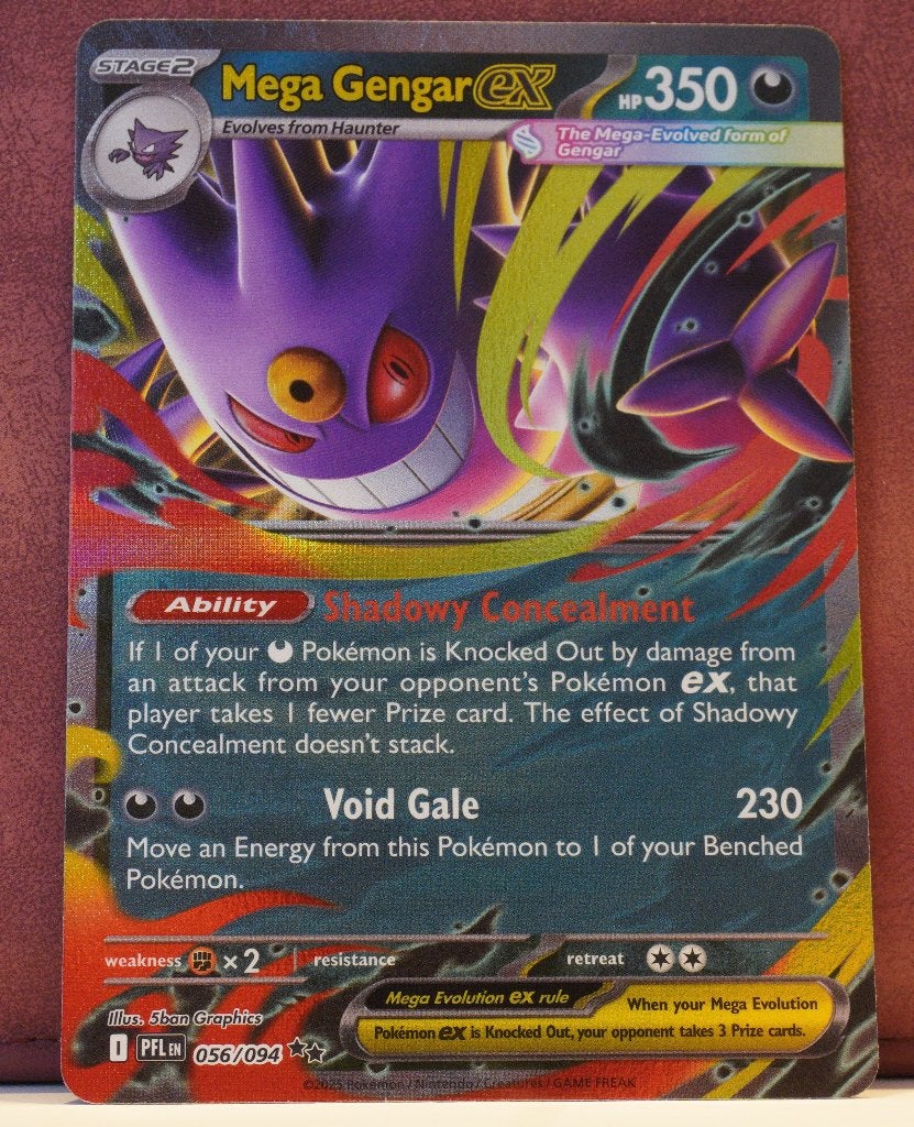 Mega Gengar EX 056/094 Phantasmal Flames Pokèmon Kaart, Ophalen of Verzenden, Nieuw, Losse kaart