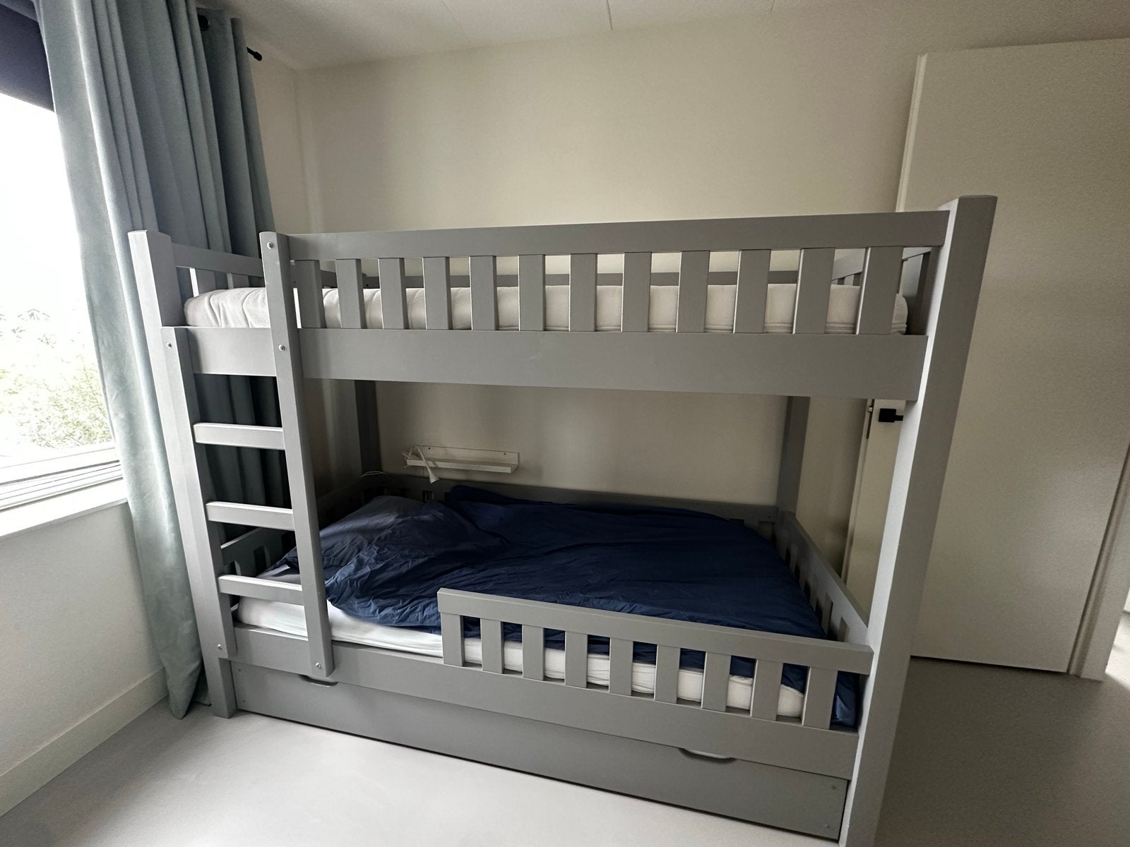 Stapelbed Tom Rockwood met 3 matrassen en lade, Ophalen, 100 cm, 210 cm, 160 tot 180 cm