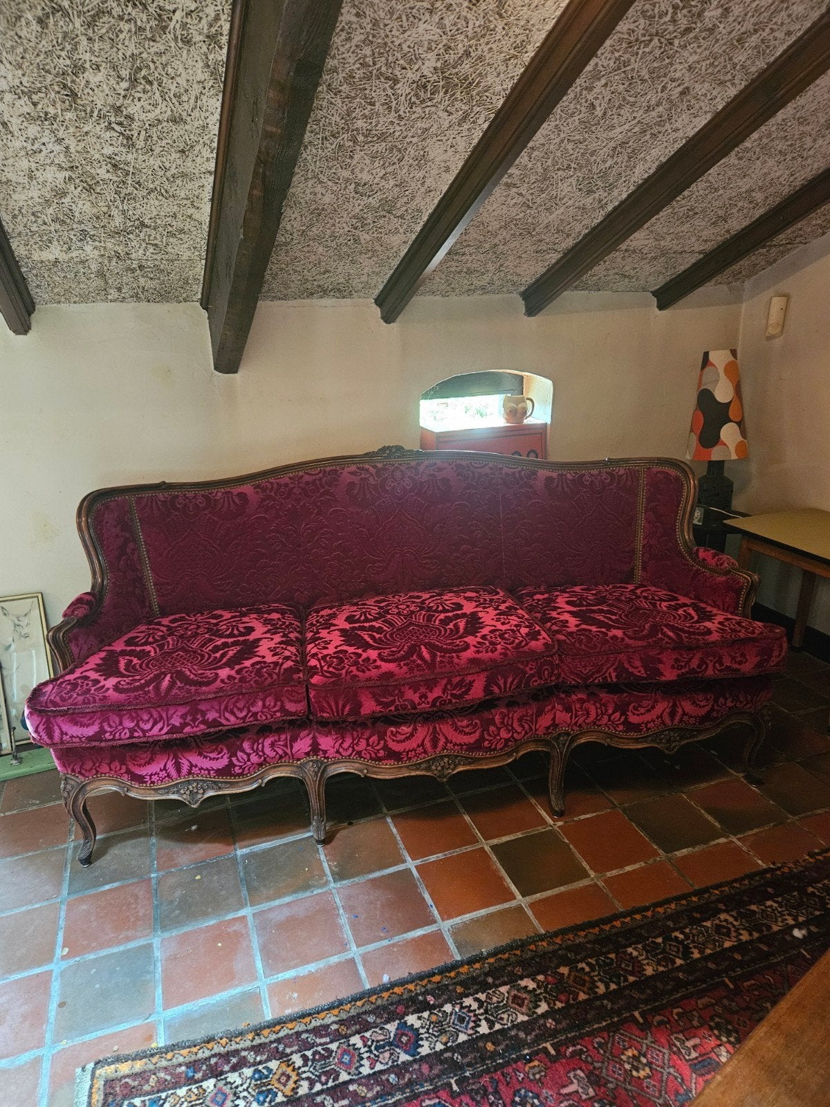 supercoole vintage rococo fluwelen bank zigeunerstijl, Ophalen