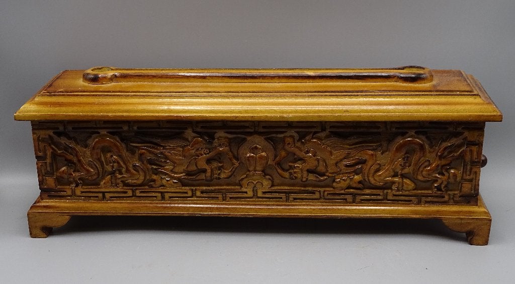 Nepal tempel wierook brander van hout handgemaakt 44 cm, Ophalen of Verzenden, Zo goed als nieuw, Overige typen