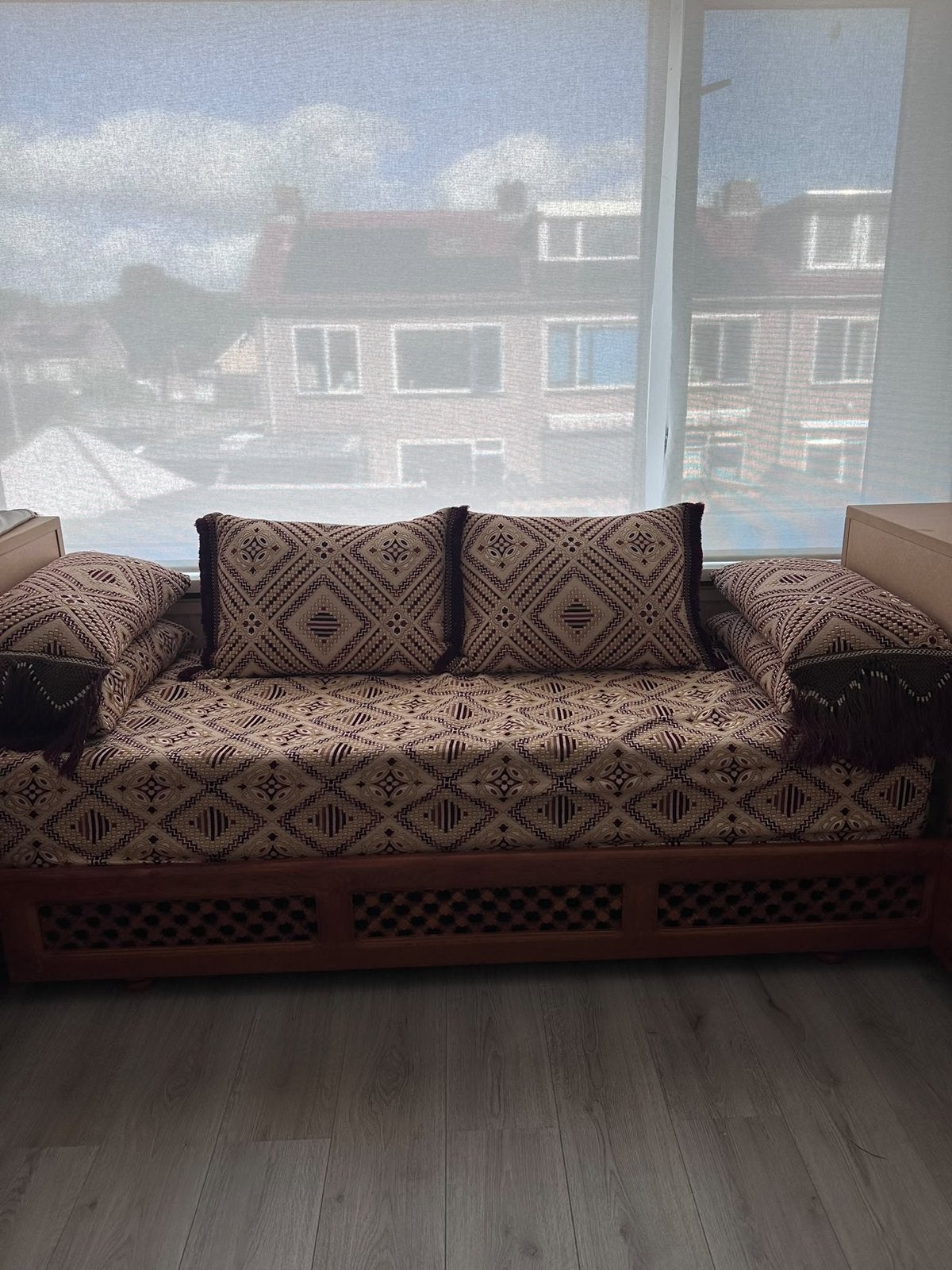 Marokkaanse Zitbank met Kussens - Authentiek Design, Driepersoons, 75 tot 100 cm, Ophalen of Verzenden, Zo goed als nieuw