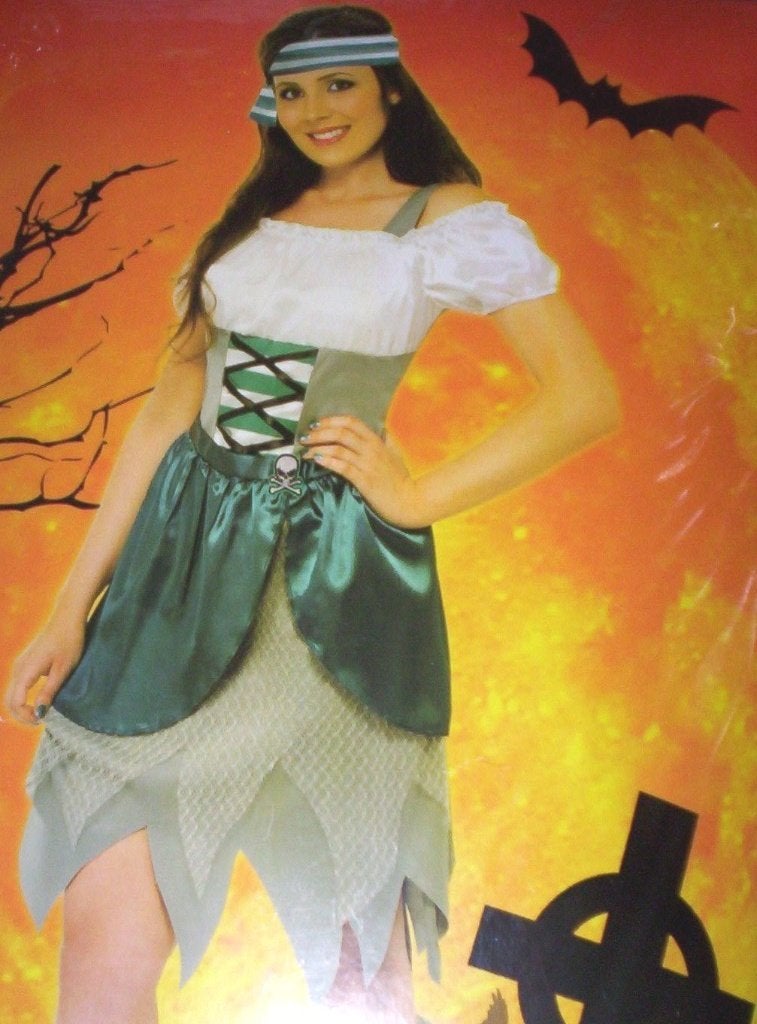 Heksen Piraat outfit + schmink + nagels mt M, Ophalen of Verzenden, Nieuw, Maat 38/40 (M), Carnaval