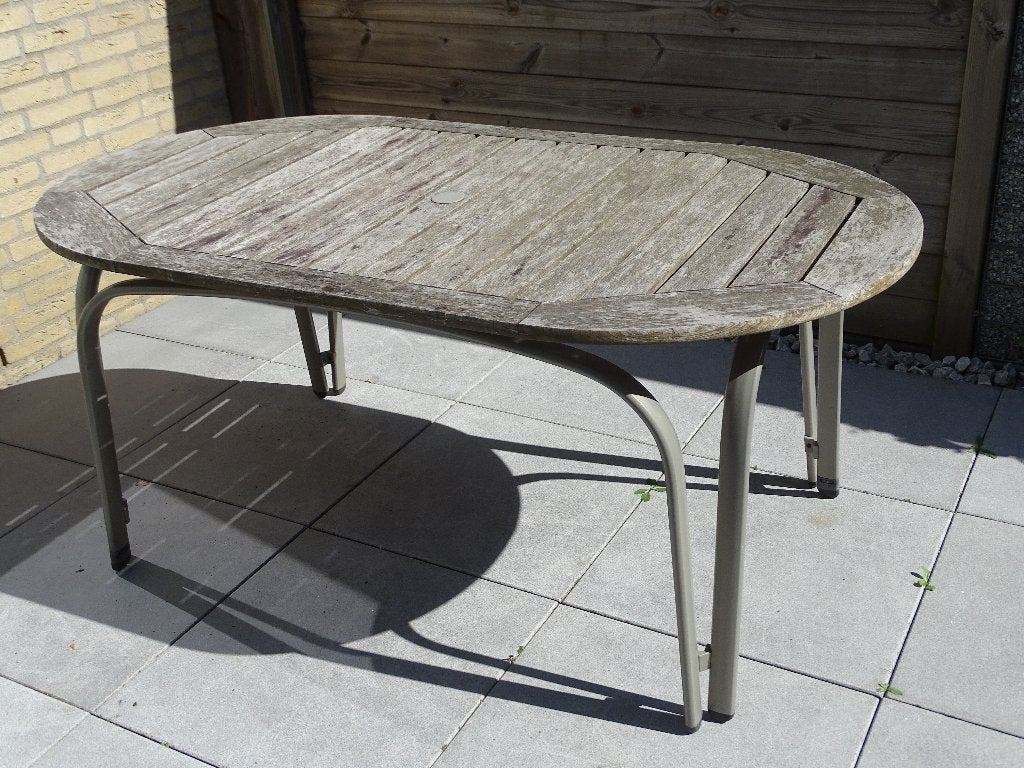 Tuintafel, Ophalen, Gebruikt, Ovaal, Teakhout