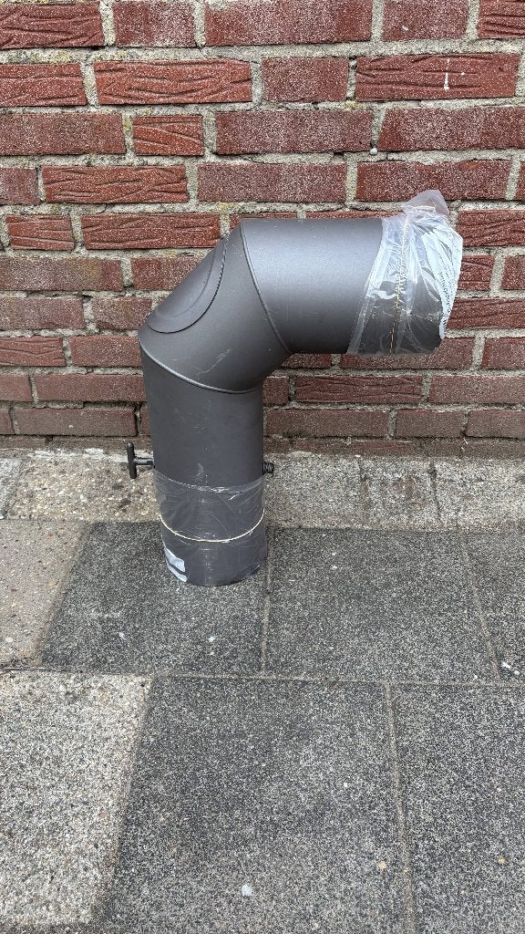 90 gradenbocht voor houtkachel 150mm, Ophalen, Houtkachel, Zo goed als nieuw, Hangend