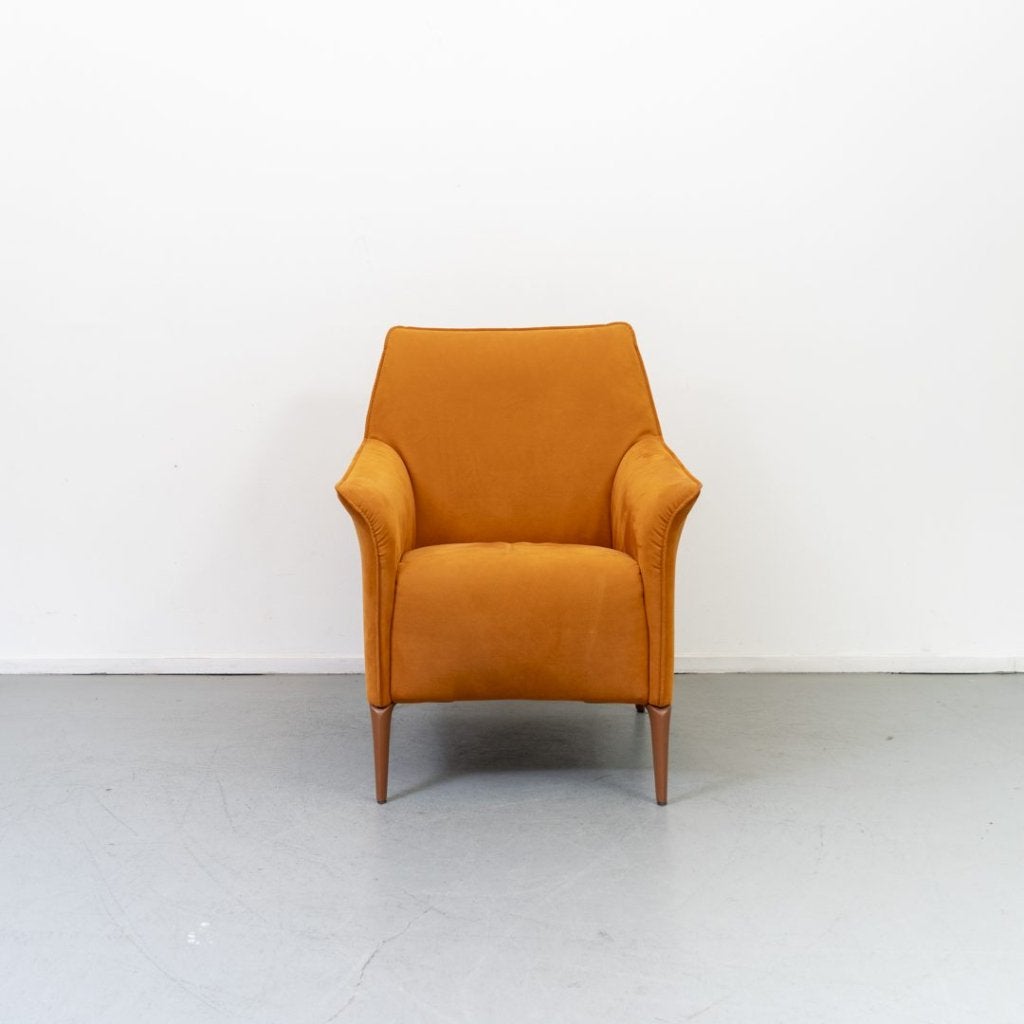 Leolux Mayuro Fauteuil Goud/Oker Leer, Niet ingevuld, Zo goed als nieuw, Niet ingevuld, Niet ingevuld