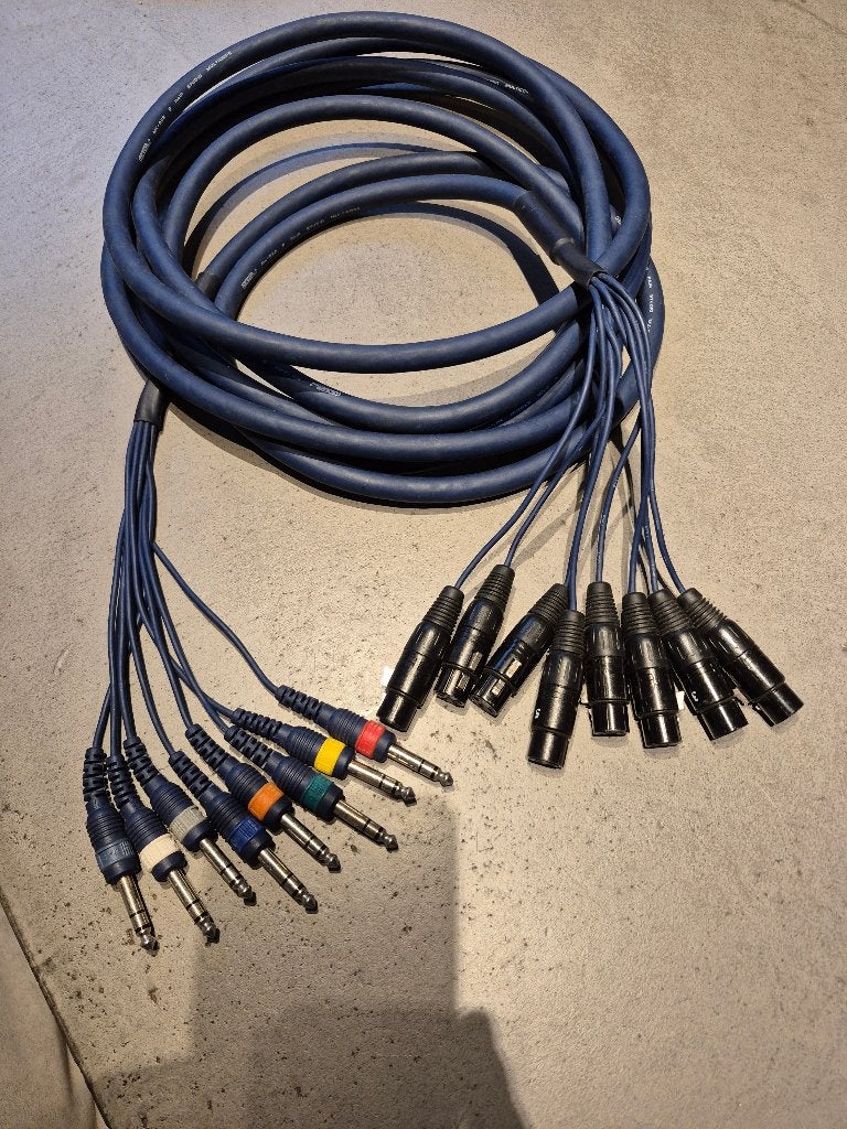 DAP studiosnake 6 meter 8 kanaal XLR female <-> jack stereo, Ophalen of Verzenden, Zo goed als nieuw, Apparatuur