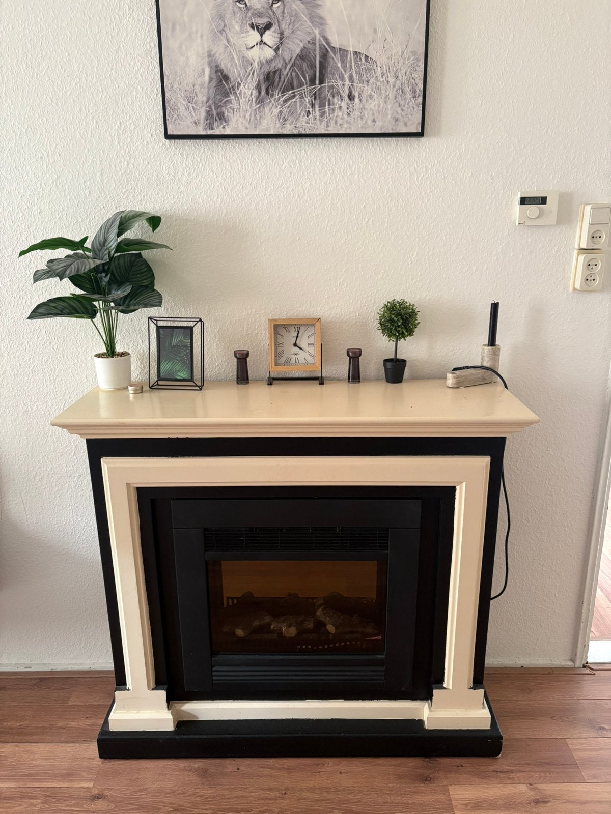 Elektrische sfeerhaard / kachel met houten ombouw, Ophalen, Zo goed als nieuw, Vrijstaande haard, Elektrische haard