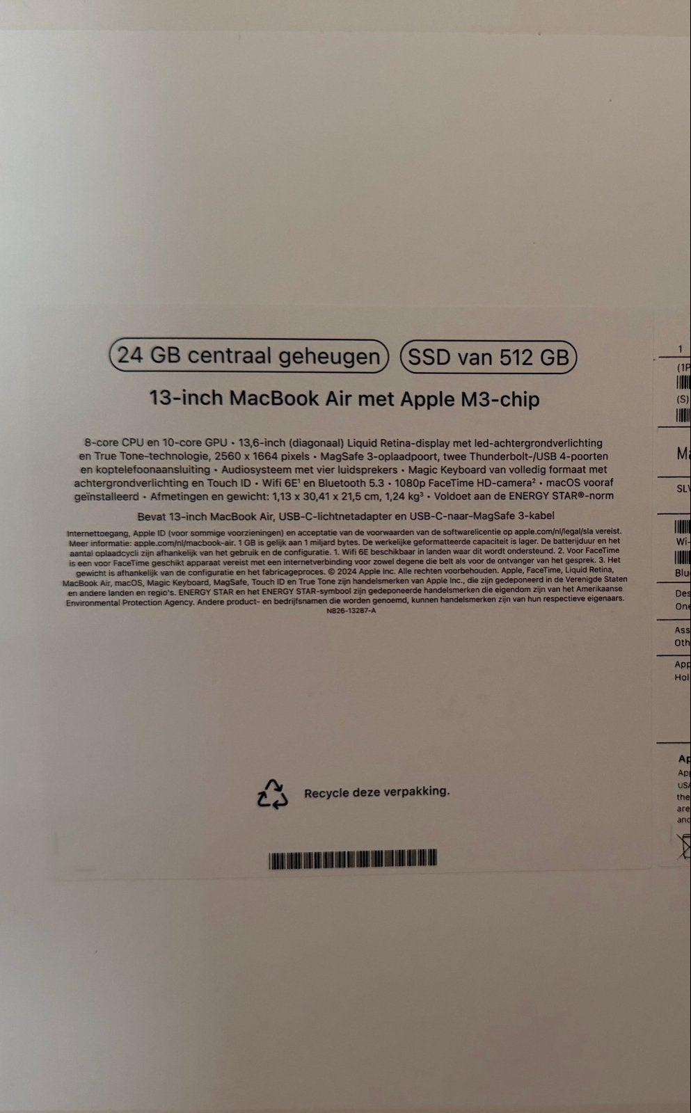 Foto 5 van MacBook Air 13" M3 - 24GB RAM/ 512GB SSD - Zo goed als nieuw