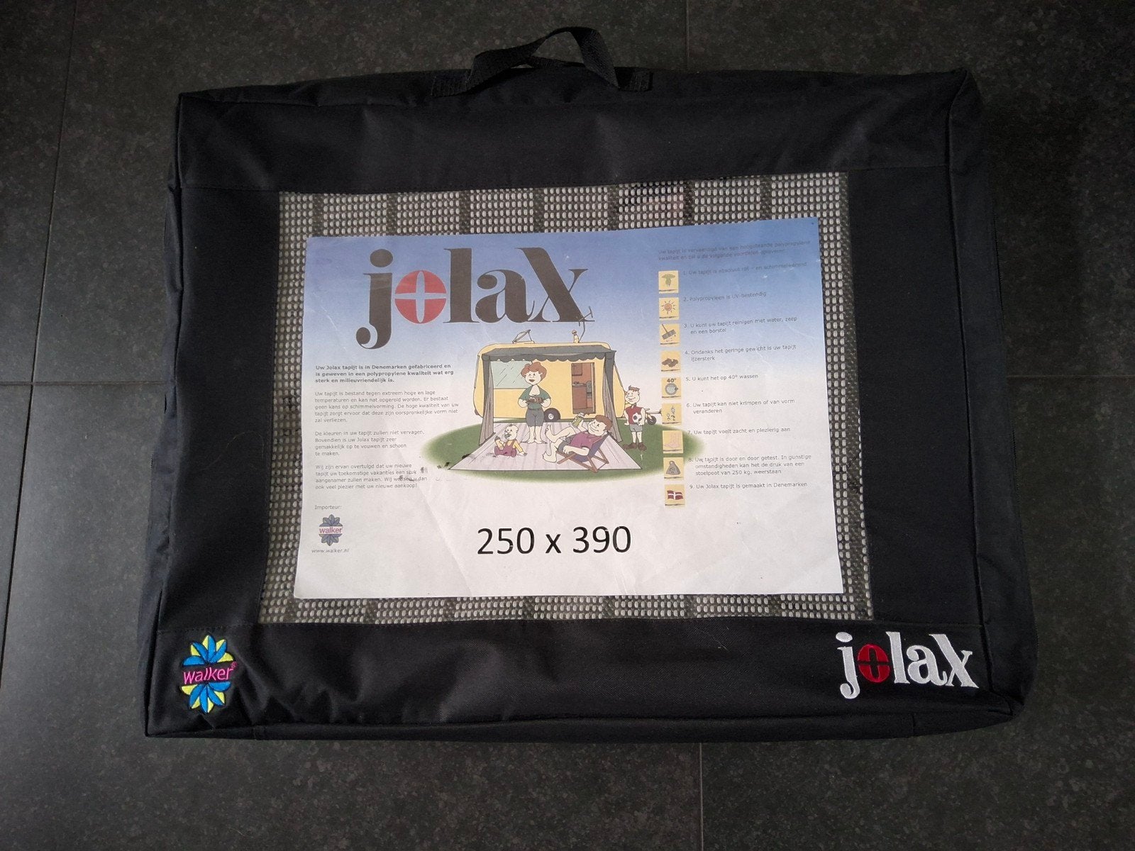 Walker Jolax 250 x 390 voortent tapijt slechts 2x gebruikt, Ophalen, Zo goed als nieuw
