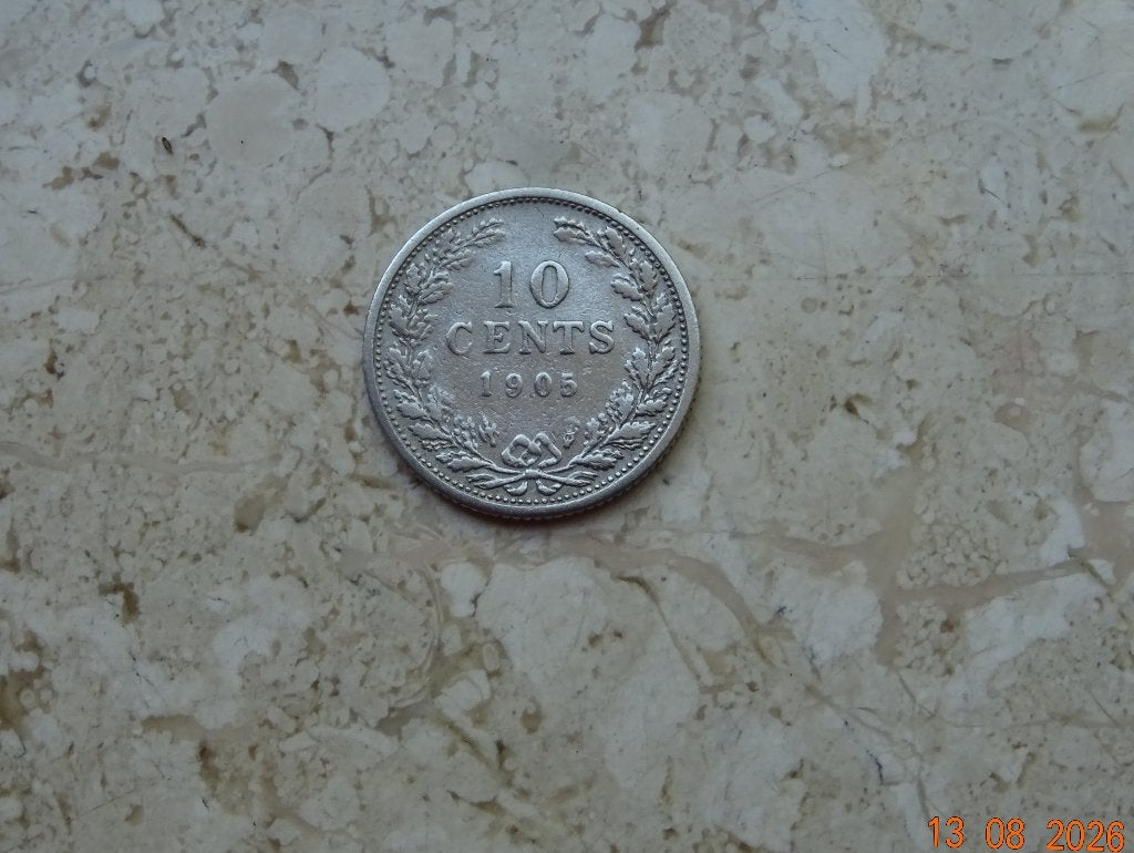 10 cent 1905, Postzegels en Munten, Munten | Nederland, Zilver, Ophalen of Verzenden, 10 cent, Koningin Wilhelmina