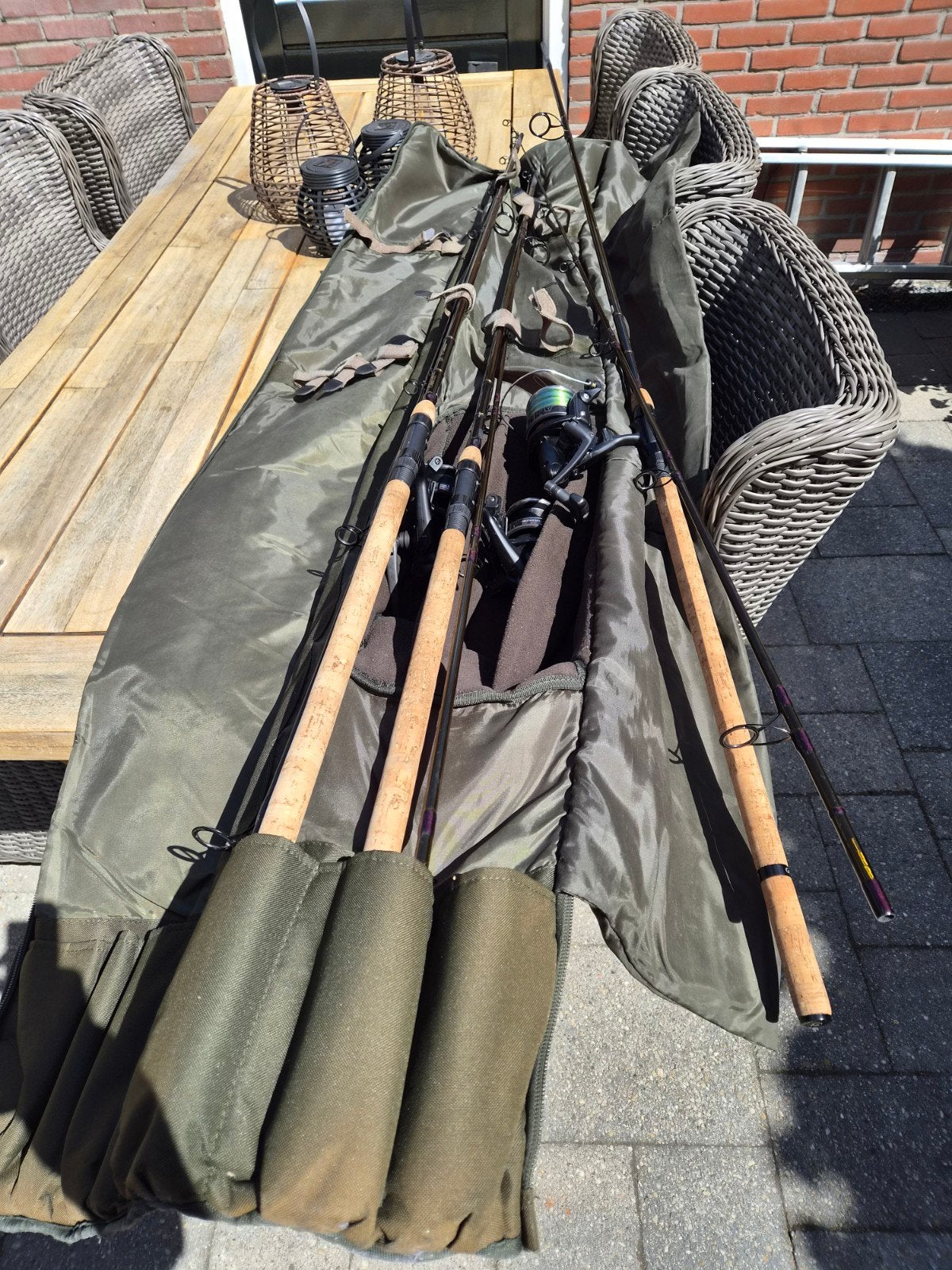 karper hengels van prologic en daiwa molens!, Ophalen, Zo goed als nieuw, Werphengel
