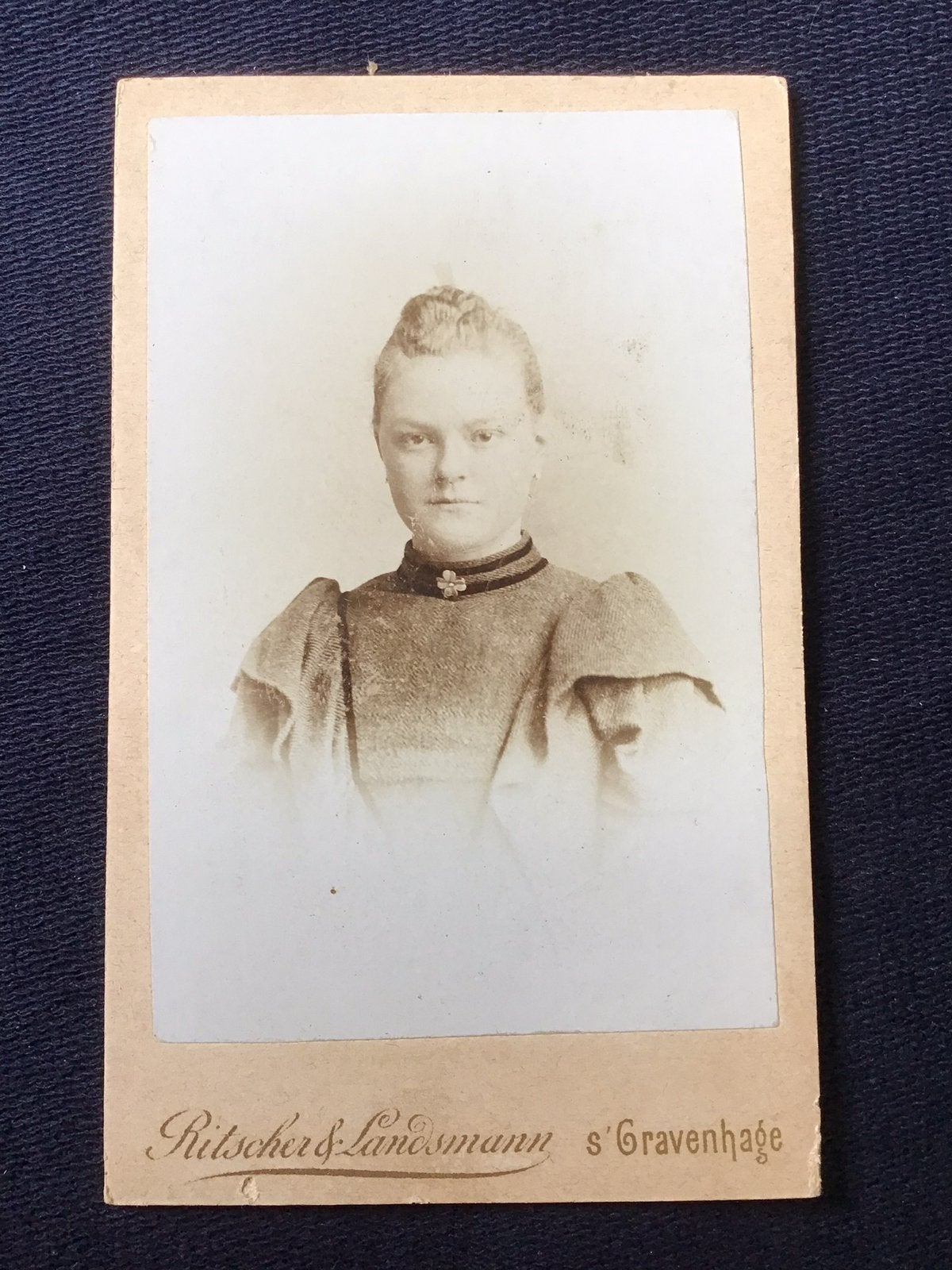 CDV, Dame, RITSCHER & LANDSMAN, DEN HAAG, Carte de Visite, Verzenden, Voor 1940, Gebruikt, Foto