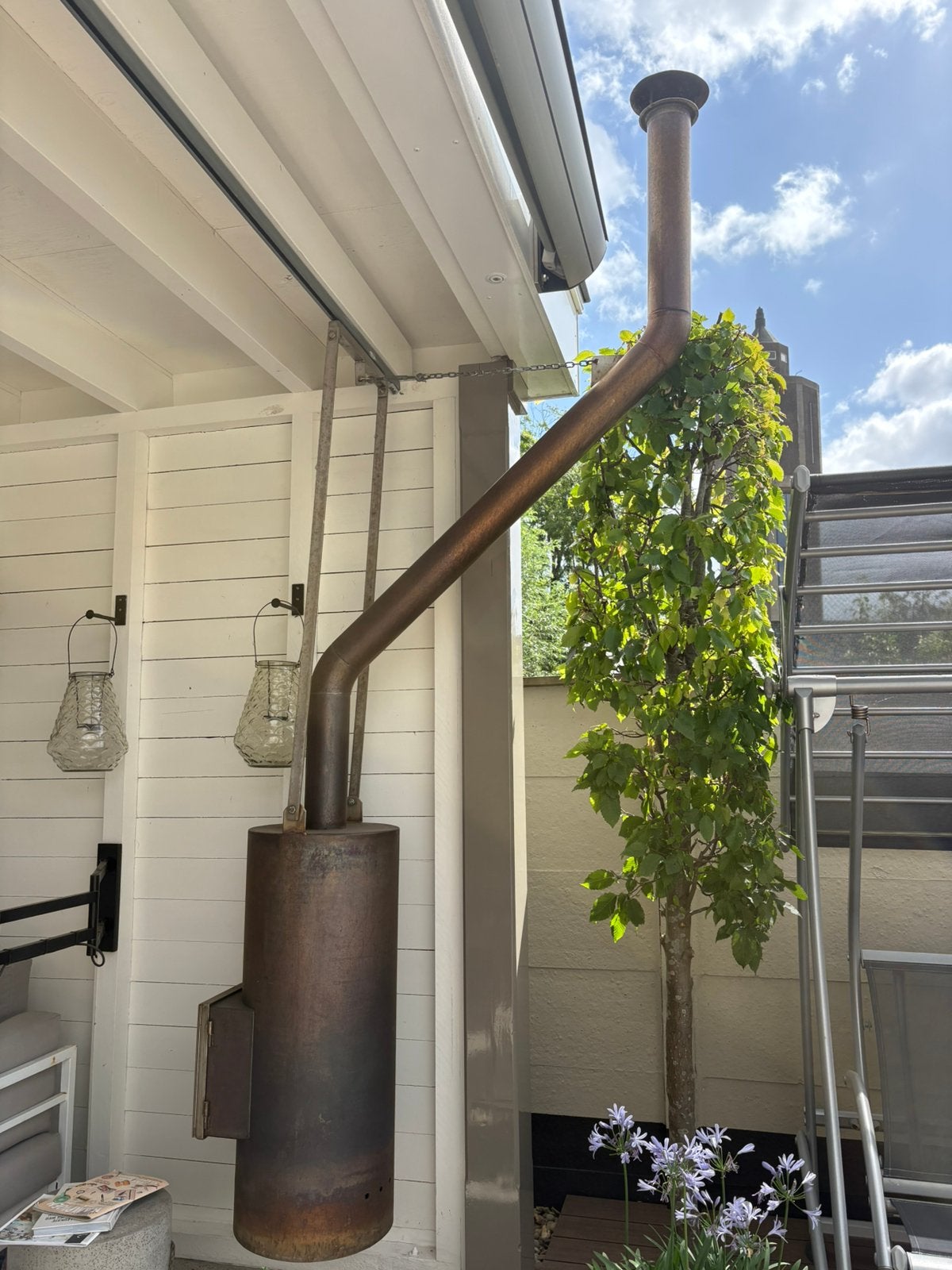Tuin-/Verandakachel RVS verplaatsbaar via rails, Ophalen, Gebruikt