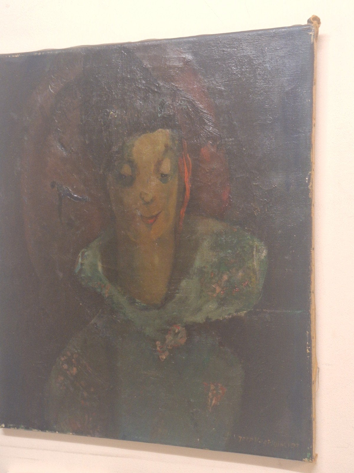 Schilderij Joep Vogtschmidt - Vrouw met Hoed, Doek, Portret of Personen, Expressionistisch, Ophalen of Verzenden