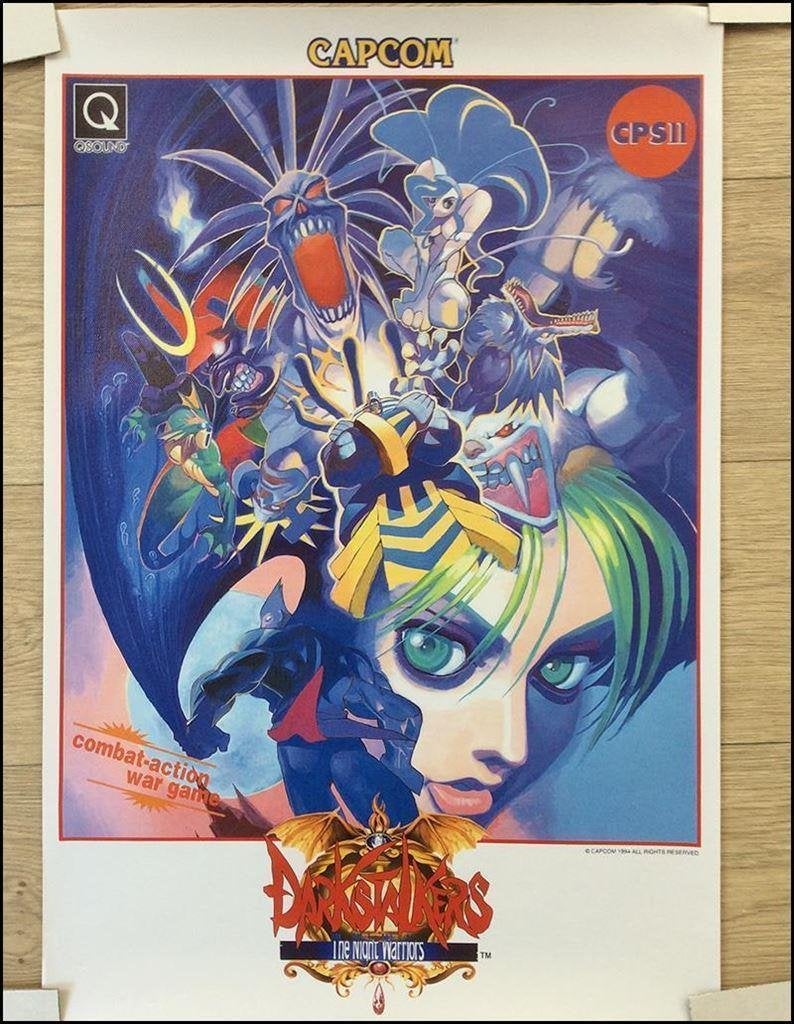 CAPCOM DARKSTALKERS Fighting Arcade Poster, Verzenden, Nieuw, A1 t/m A3, Film en Tv