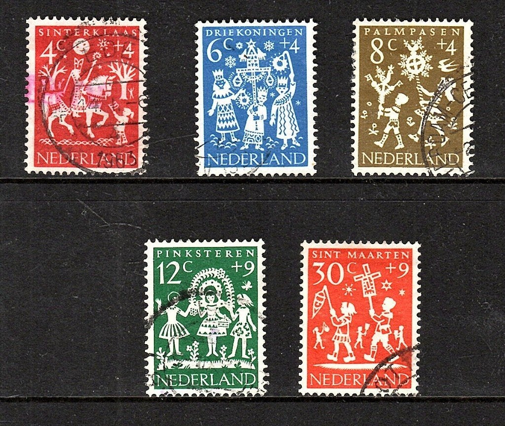 Nvph 759-763 kinderzegels 1961 gebruikt zie scan 429, Postzegels en Munten, Ophalen of Verzenden, Na 1940, Gestempeld