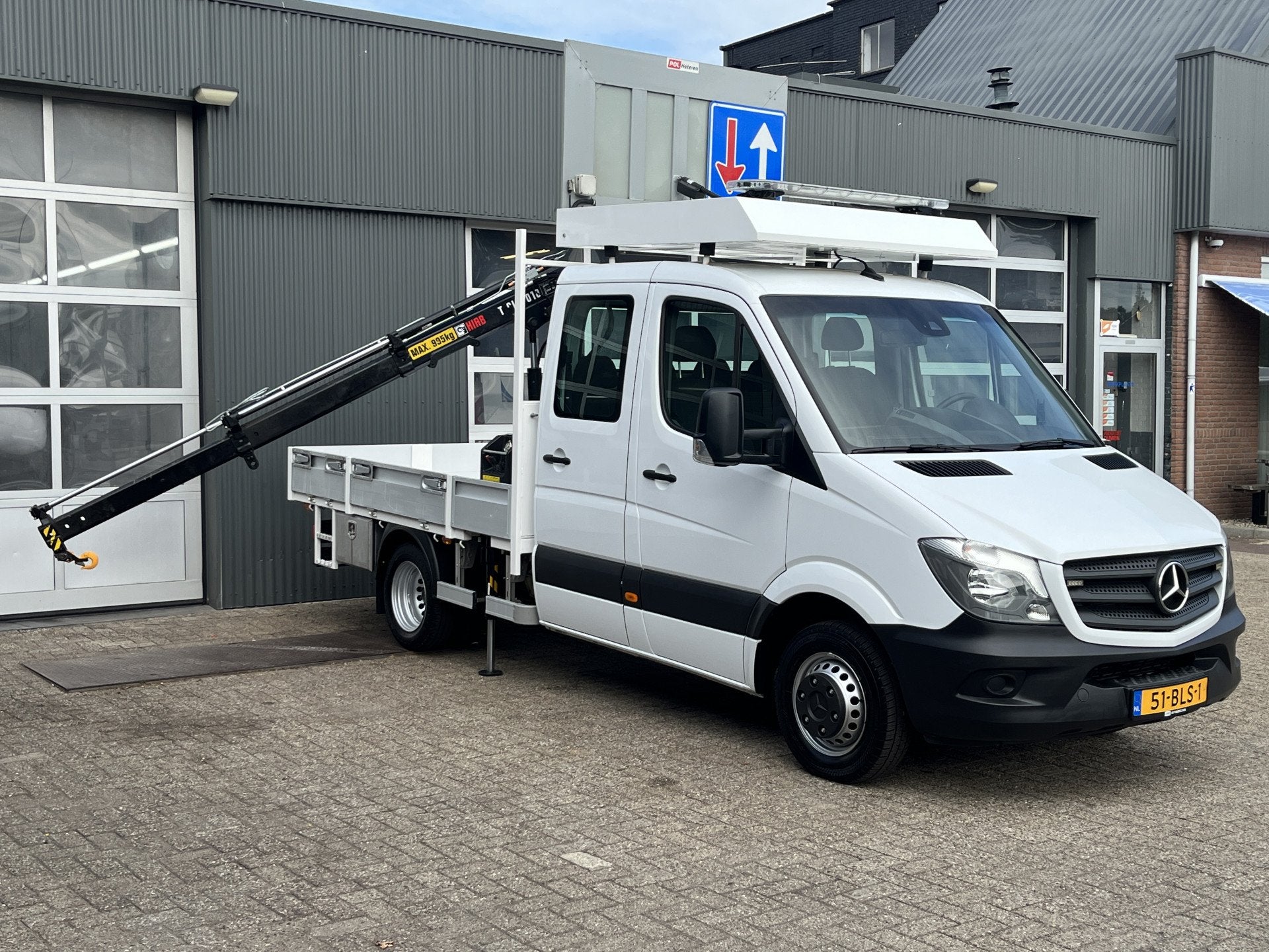 Mercedes-Benz Sprinter 514 CDI 366 Hiab Laadkraan 018T Trekh, Stof, Gebruikt, Wit, Bedrijf