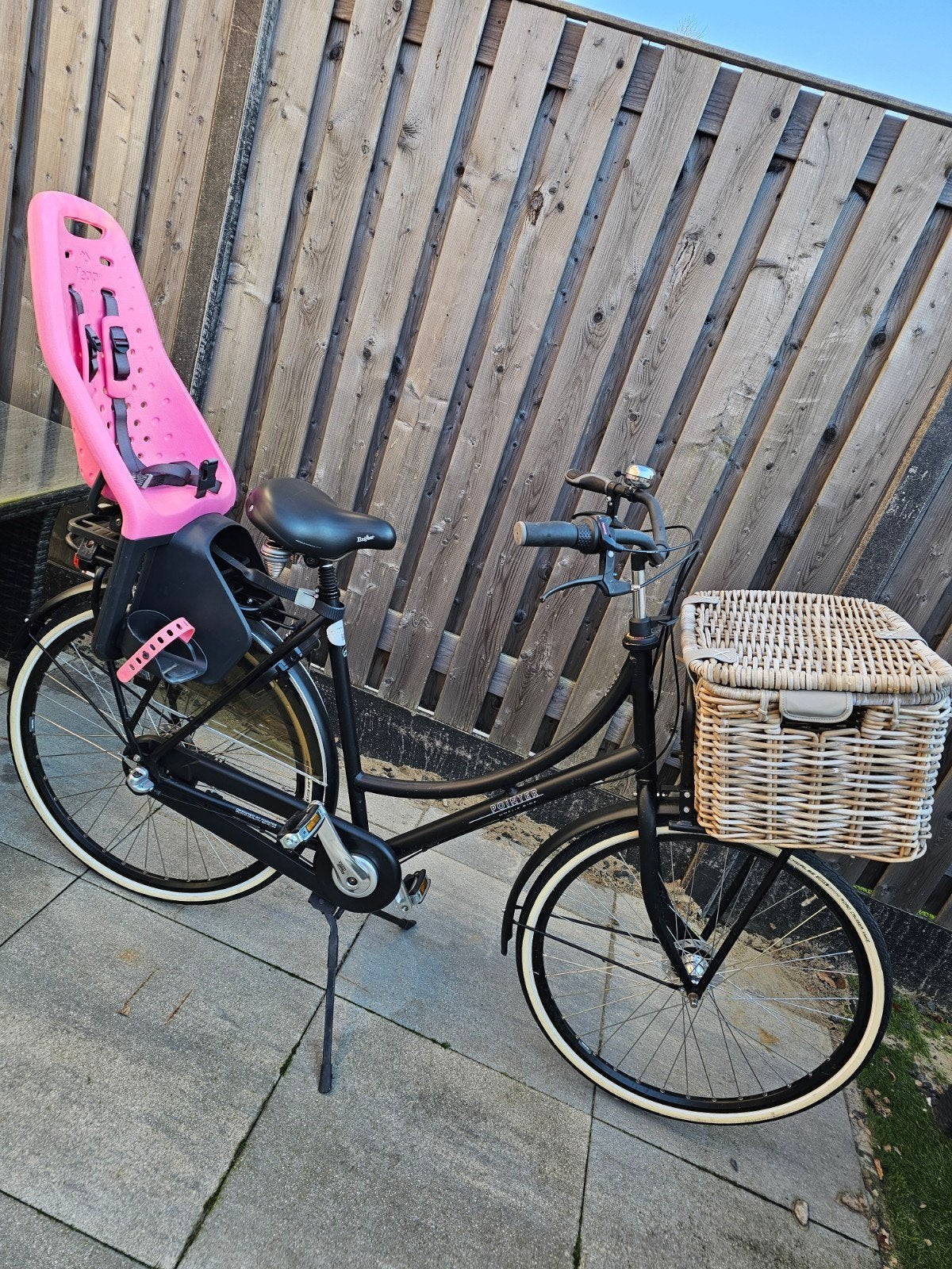 Pointer mamafiets incl mand en fietszitje achter, Versnellingen, 56 cm of meer, Zo goed als nieuw, 1 zitje