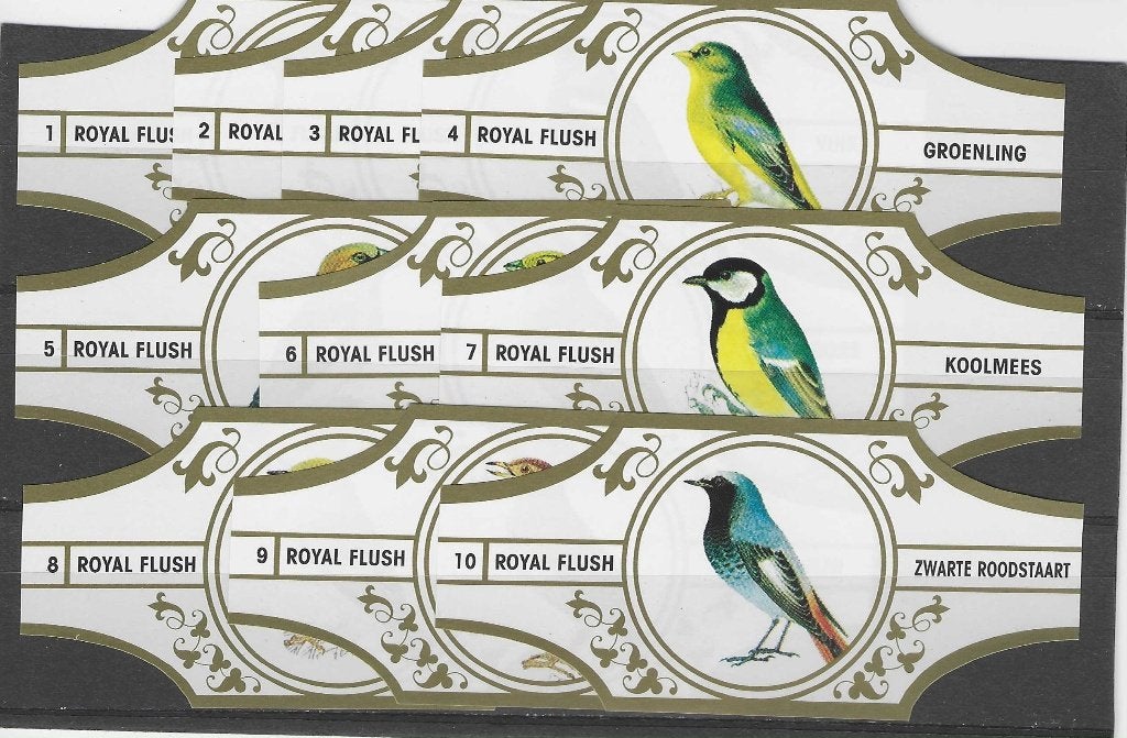 reeks 692    vogels   1-10 sigarenbanden, Ophalen of Verzenden, Zo goed als nieuw, Sigarenbandjes