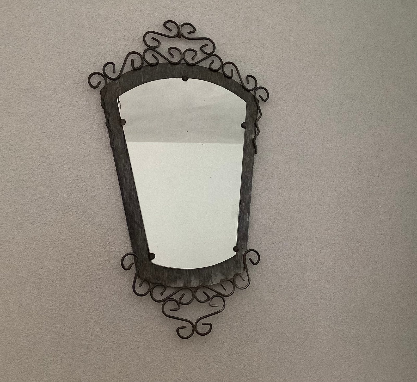 Regency Stijl jaren 50/60 spiegel (Oravo), Antiek en Kunst, Antiek | Spiegels, Ophalen of Verzenden, Rechthoekig, Minder dan 50 cm