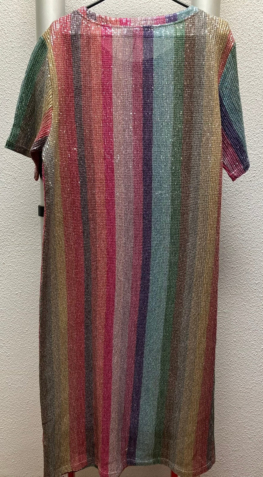 Jurk feestjurk pastel rainbow glitter pailletten Zara M, Maat 38/40 (M), Meerkleurig, Ophalen of Verzenden, Zo goed als nieuw