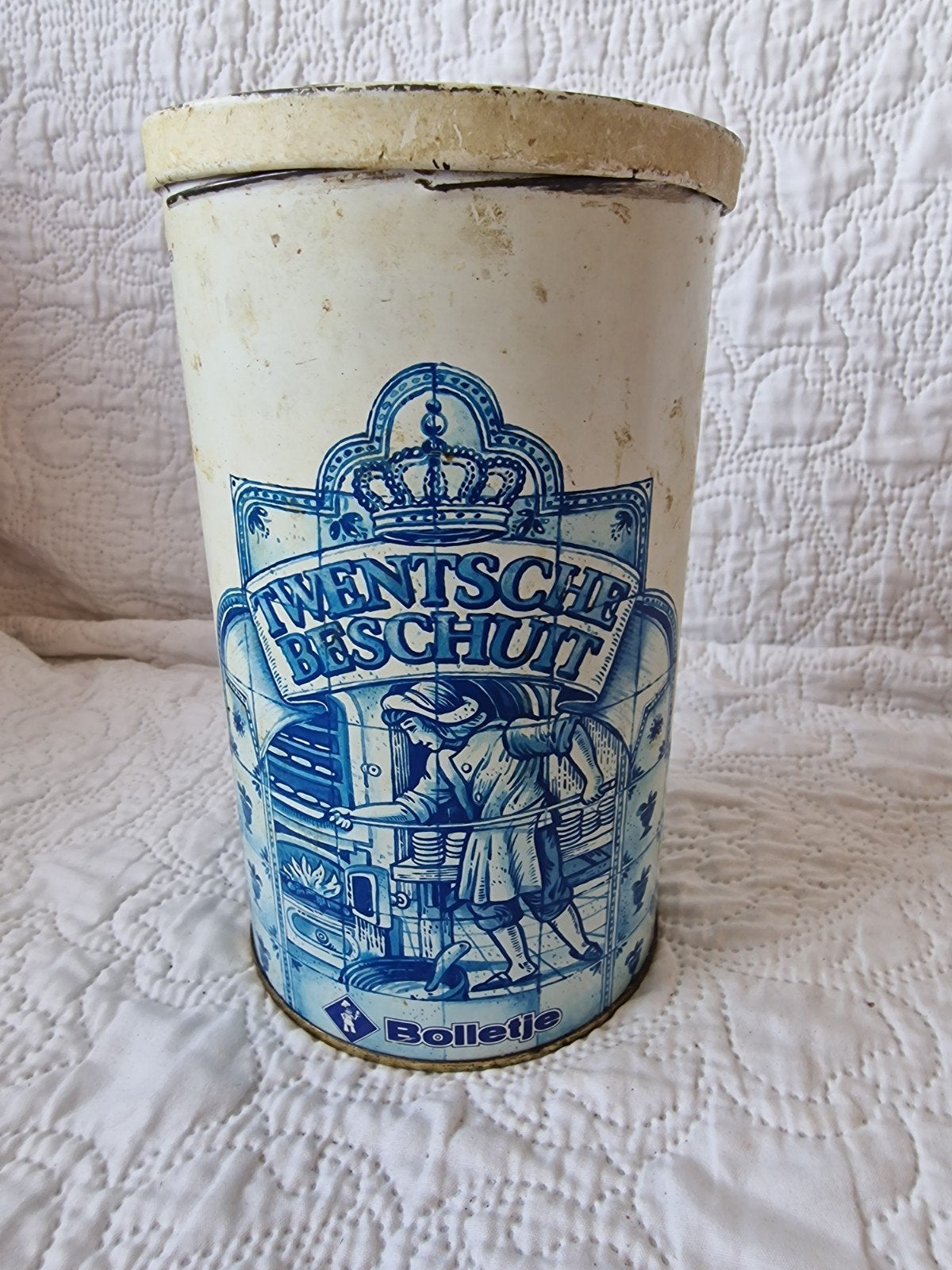 Vintage Twentsche Beschuit Bolletje blik, Ophalen of Verzenden