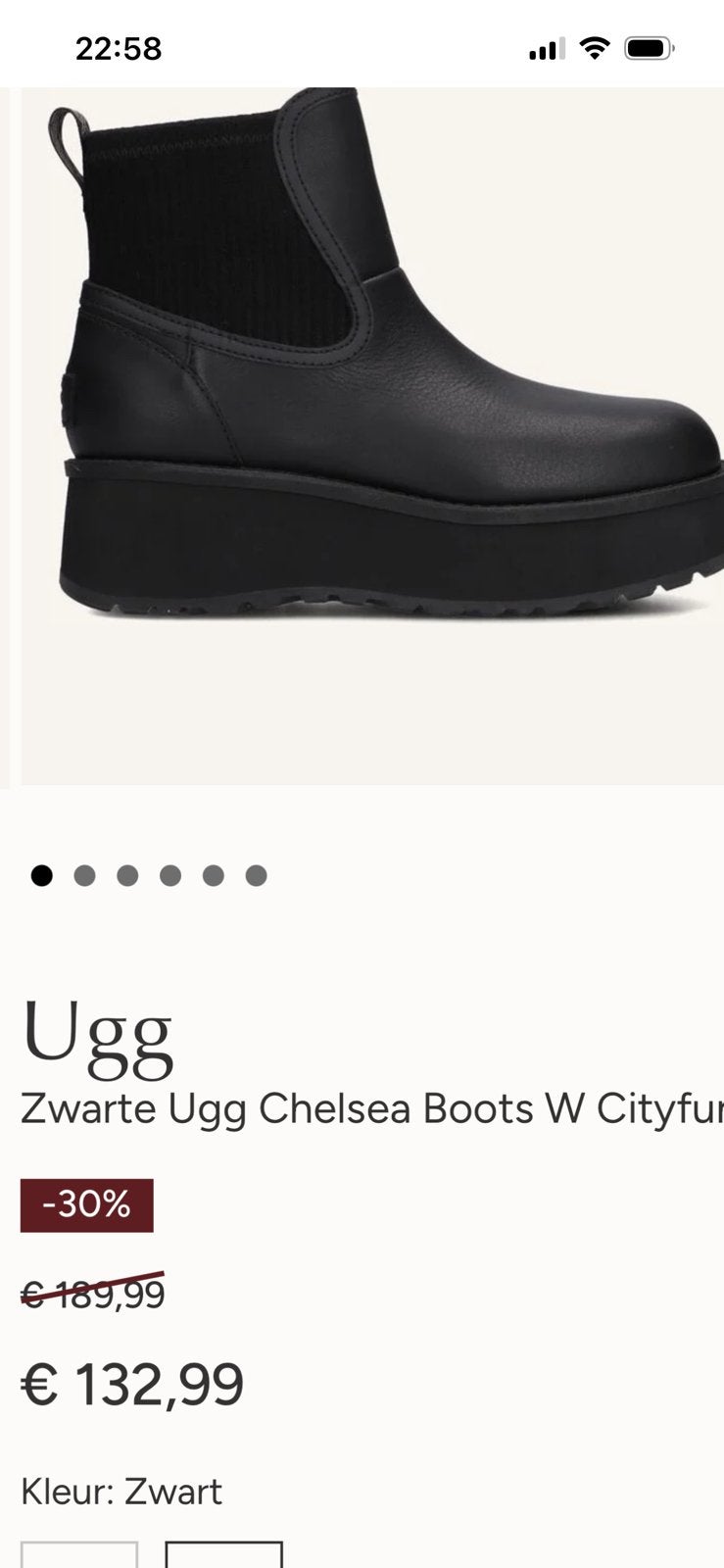 Zwarte uggs hogezool maat 36, Ophalen of Verzenden, Zo goed als nieuw, Zwart