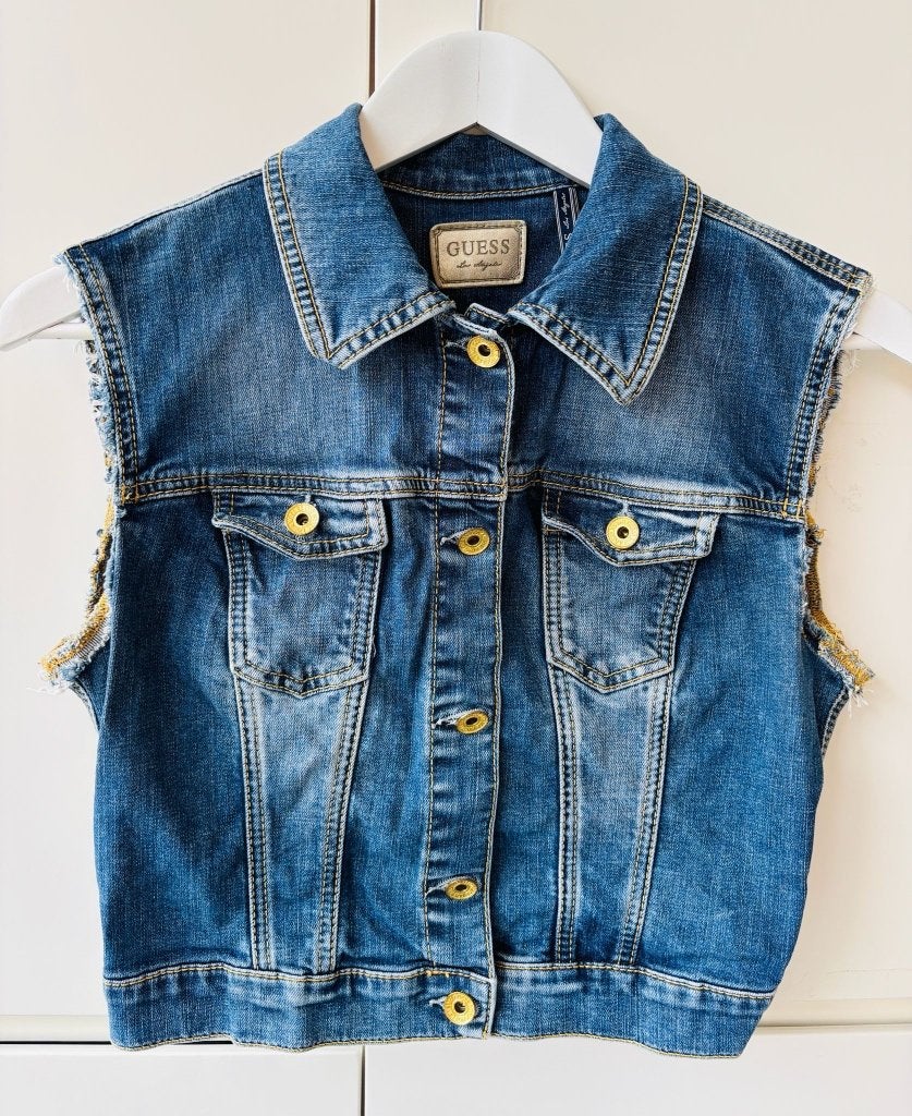 GUESS GILET DENIM, Maat 38/40 (M), Guess, Blauw, Ophalen of Verzenden
