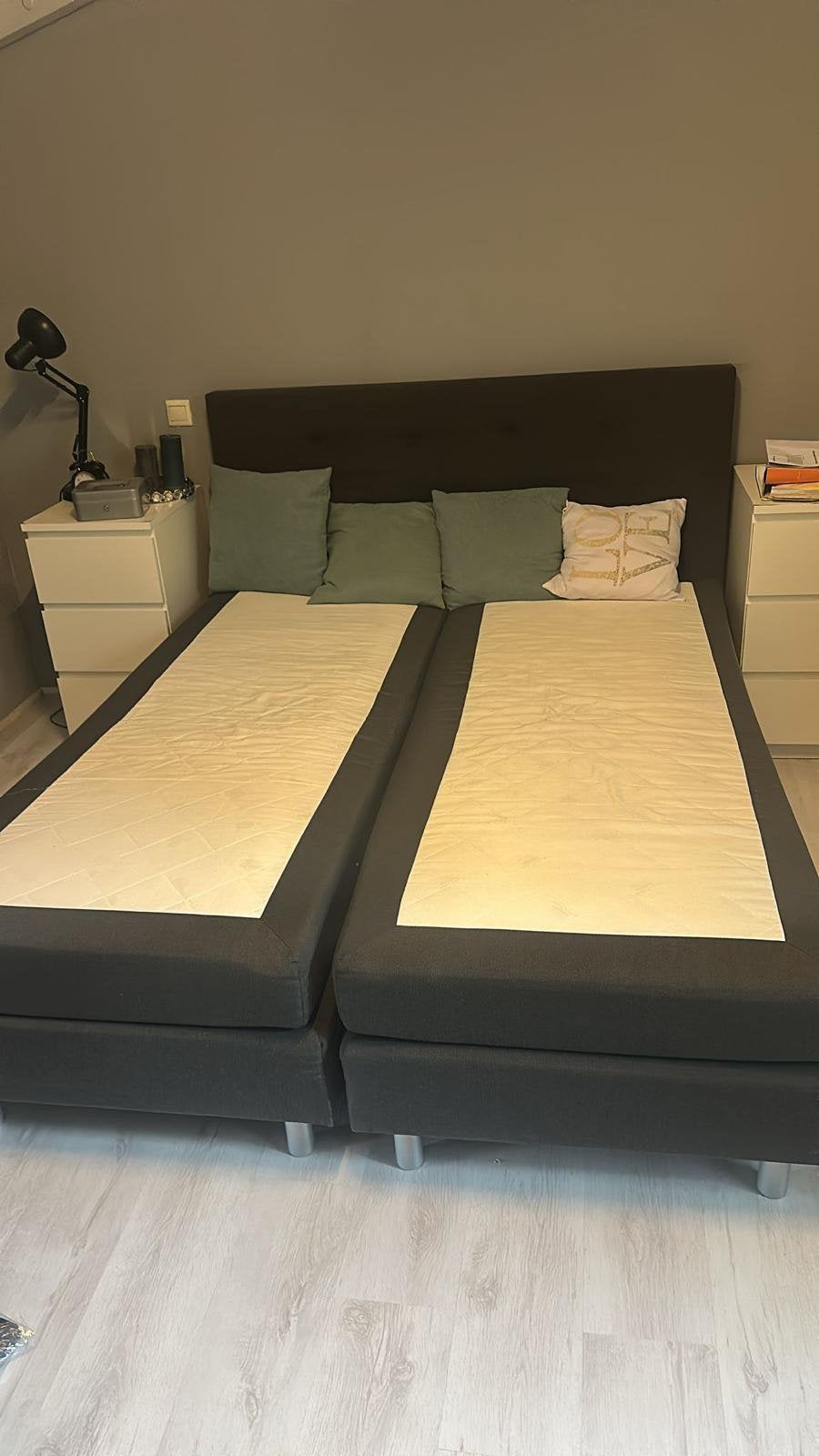 Boxspring Bed + Meubel Kast, Ophalen, Zo goed als nieuw, Tweepersoons, 140 cm