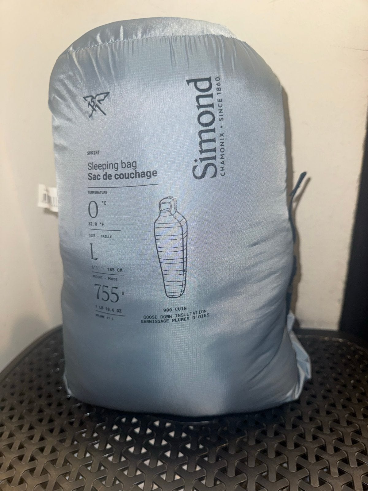 Nieuwe Simond Sprint Slaapzak - 0C - dons Maat L, Caravans en Kamperen, Ophalen of Verzenden, Nieuw