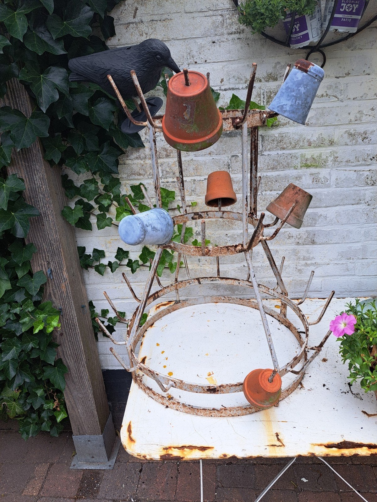 Oud Frans flessenrek,pinnenrek vintage,brocant, Ophalen, X, X, X