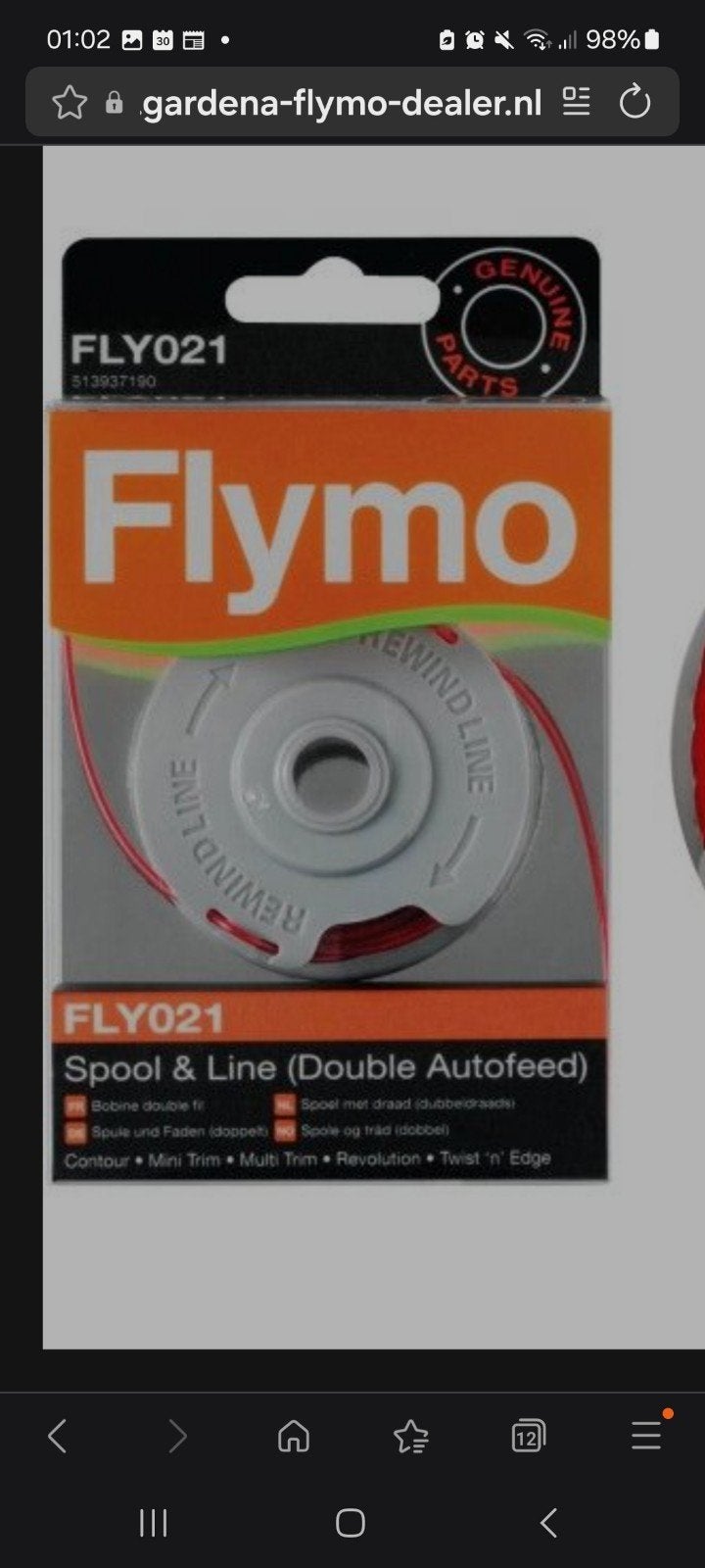 Flymo FLY021 Spoel & Draad (Dubbele Automatische Toevoer), Ophalen of Verzenden, Nieuw