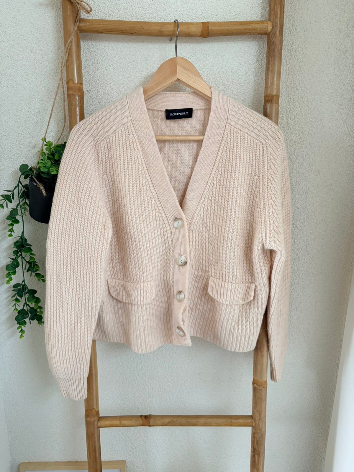 Repeat vest/cardigan 100% merinowol maat 38, Ophalen of Verzenden, Zo goed als nieuw, Maat 38/40 (M), Beige