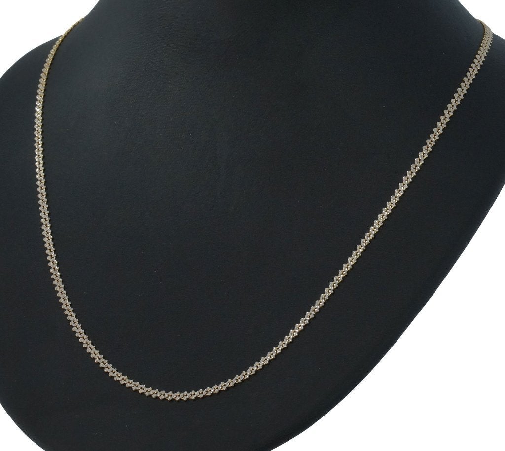 Fantasie 14k gouden unieke ketting bicolor schakel 46cm dame, Sieraden, Tassen en Uiterlijk, Voordeelsieraden, Ophalen of Verzenden
