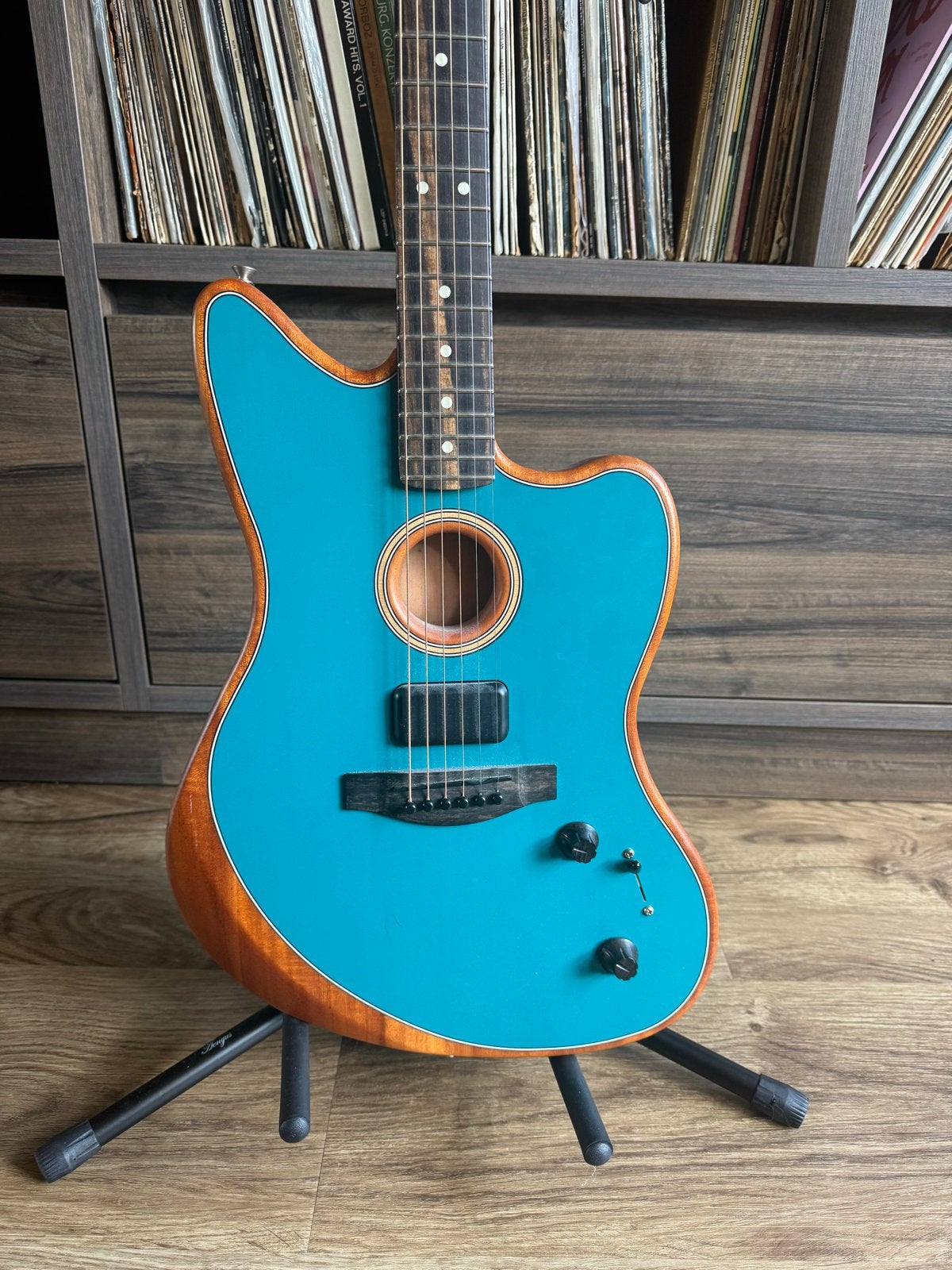 Fender American Acoustasonic Jazzmaster - Zo goed als nieuw, Ophalen, Zo goed als nieuw, Western- of Steelstringgitaar, Met (piezo-)element