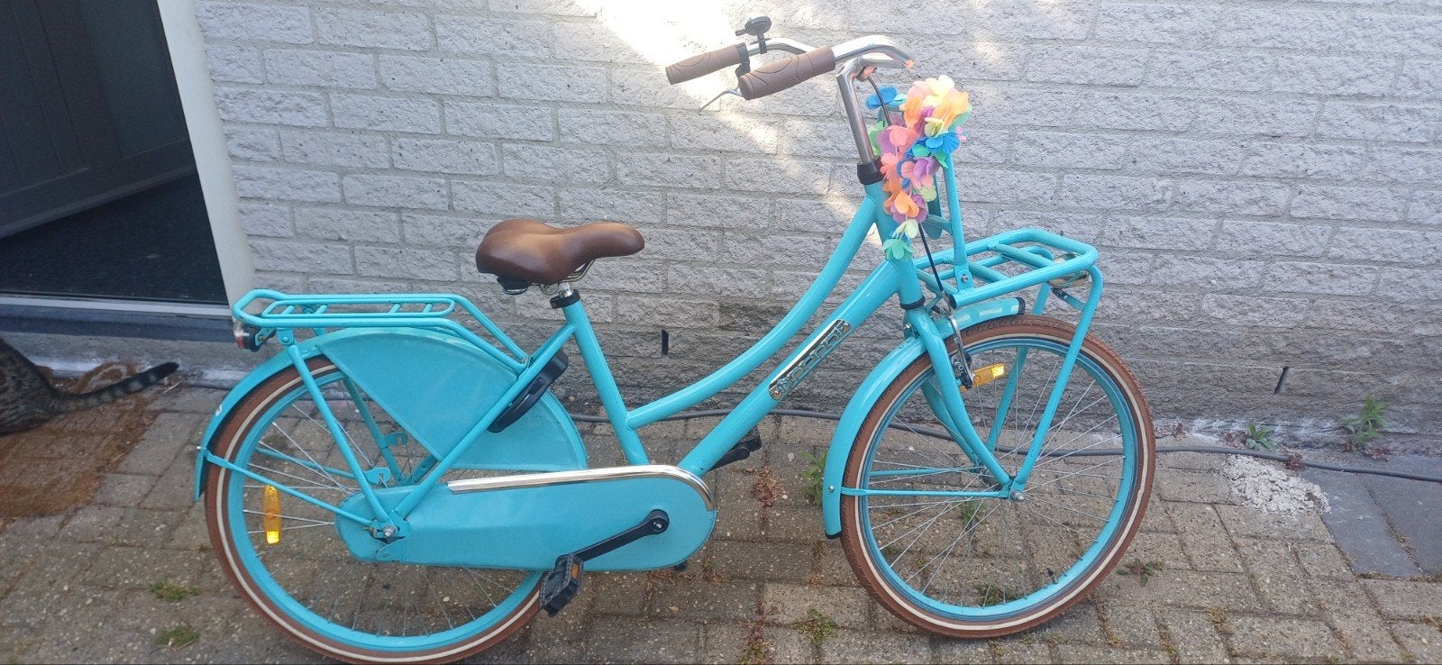 Popal 24 inch meisjesfiets met voordrager - Turquoise, Fietsen en Brommers, Fietsen | Kinderfietsjes, Ophalen