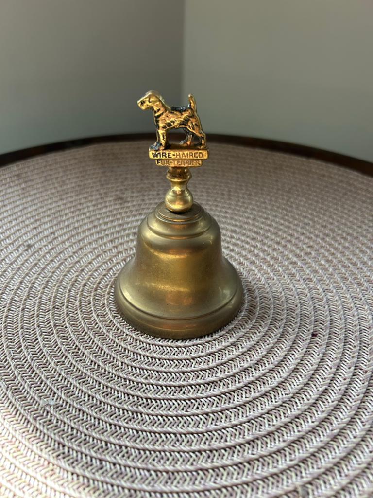 Antieke messing bel Foxterriër – Made in England (ca. 1930), Ophalen of Verzenden, Koper