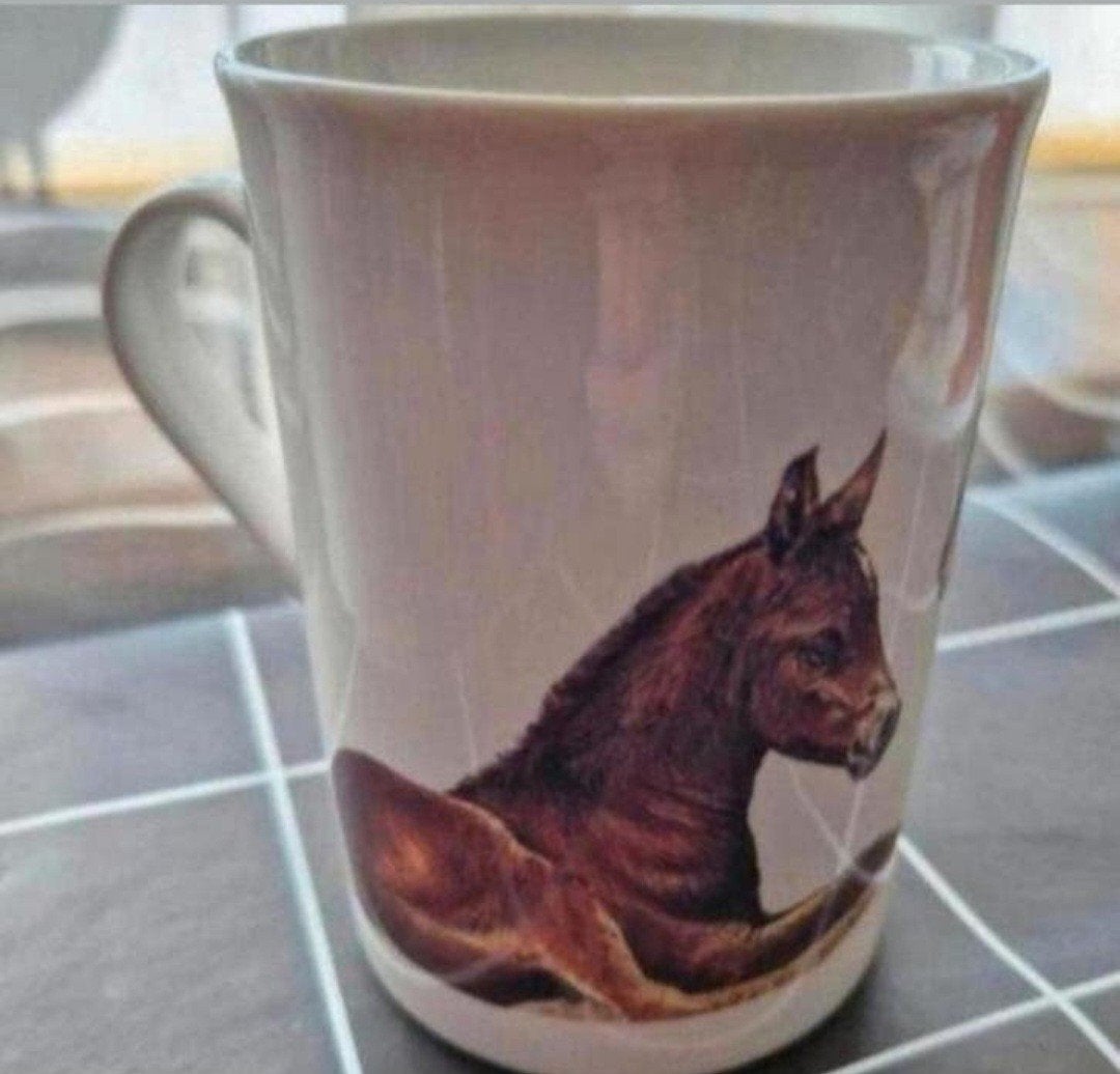 Beker met Paarden afbeeldingen, Ophalen of Verzenden, Overige stijlen, Kop(pen) en/of Schotel(s)