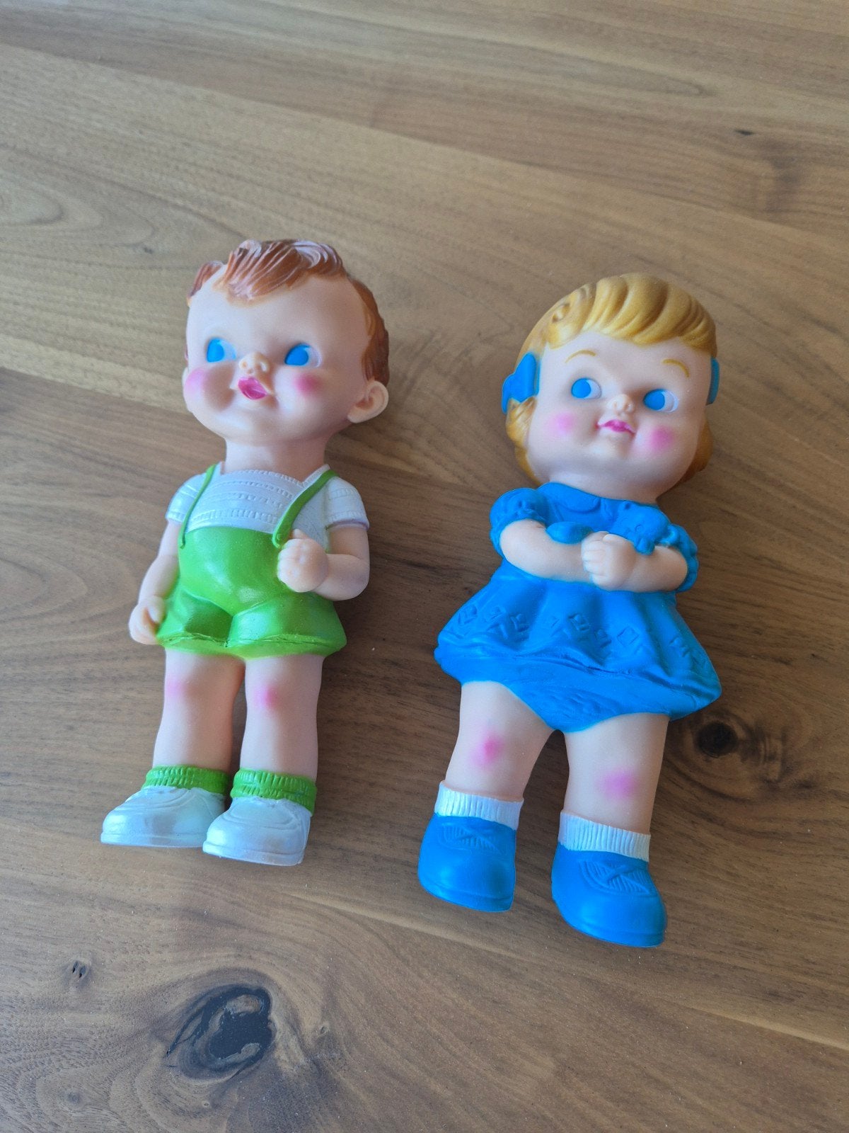 Vintage jaren '50 rubberen poppen - jongen en meisje, Verzamelen, Ophalen of Verzenden, Zo goed als nieuw, Pop