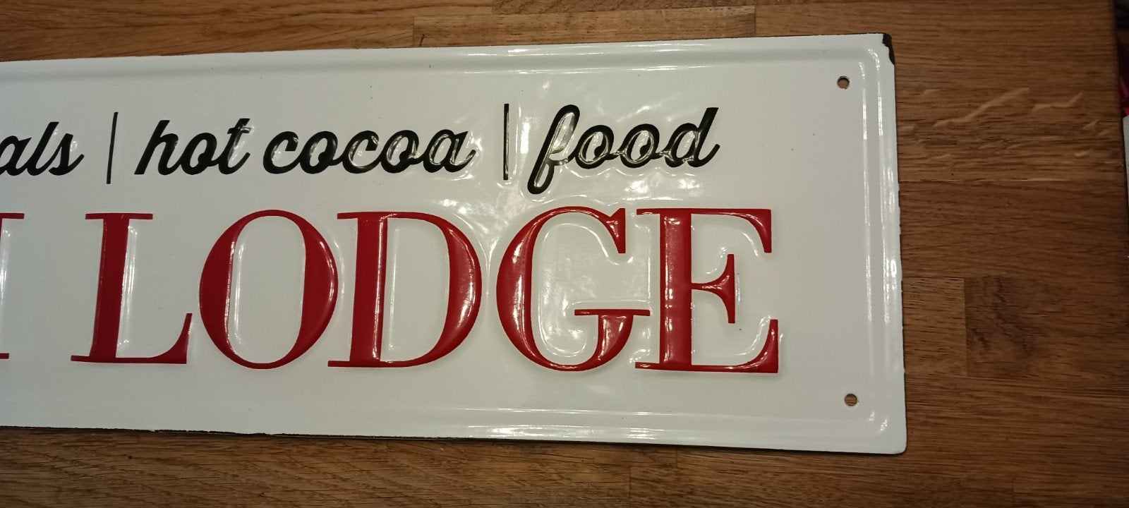 Emaille bord 'Ski Lodge' - Vintage stijl decoratie, Ophalen