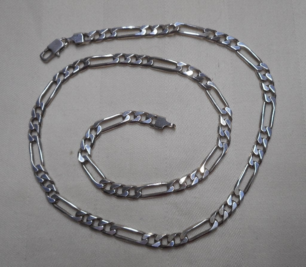 Zilveren figaro schakel ketting nr.656, Verzenden, Zo goed als nieuw, Zilver, Zilver