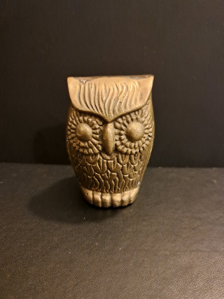 Vintage Messing Uil Beeldje - Decoratief en Charmant, Ophalen of Verzenden, Gebruikt, Dier