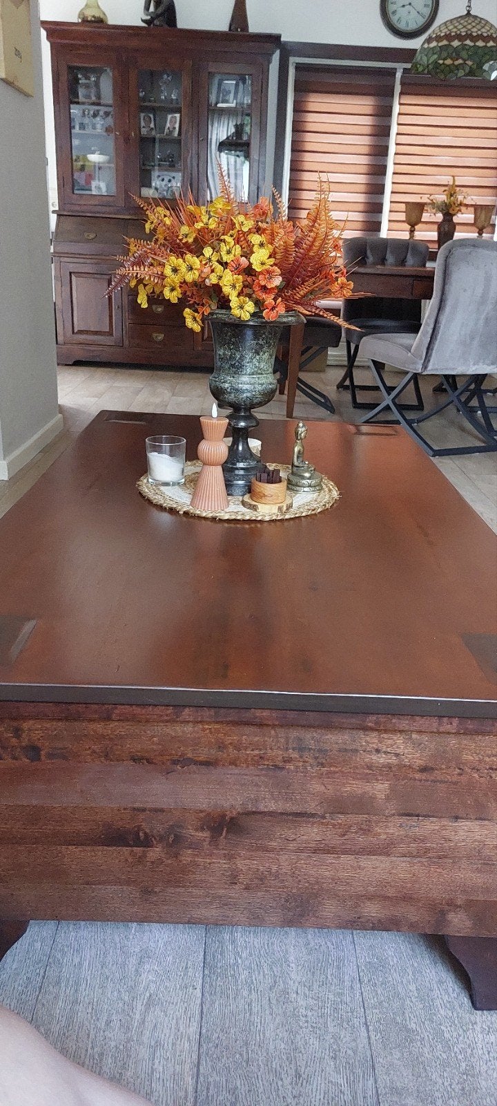 Mooie Robuuste Salontafel teak, Ophalen, 100 tot 150 cm, 50 tot 100 cm, Zo goed als nieuw
