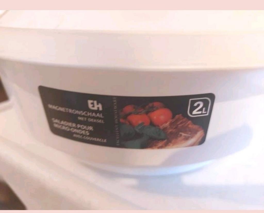 NIEUW Magnetronschaal met deksel 2 liter met korting, Ophalen of Verzenden, Nieuw