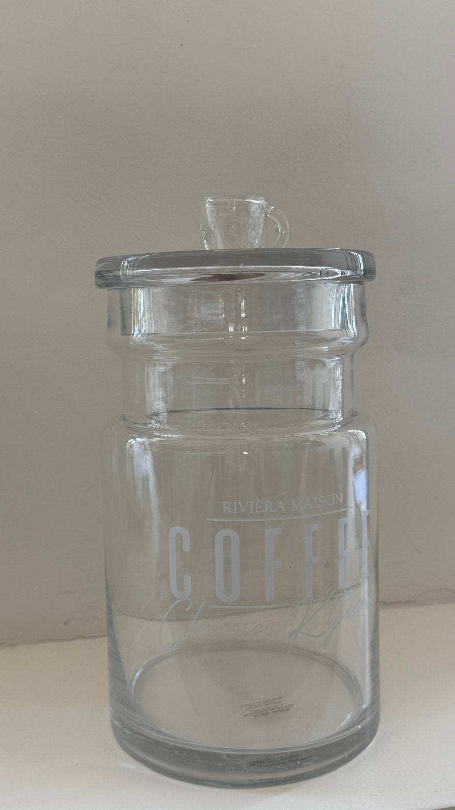 Riviera Maison Koffie Bewaarbus - 1 kg - Zo goed als nieuw, Glas, Ophalen of Verzenden, Zo goed als nieuw, Voorraadpot