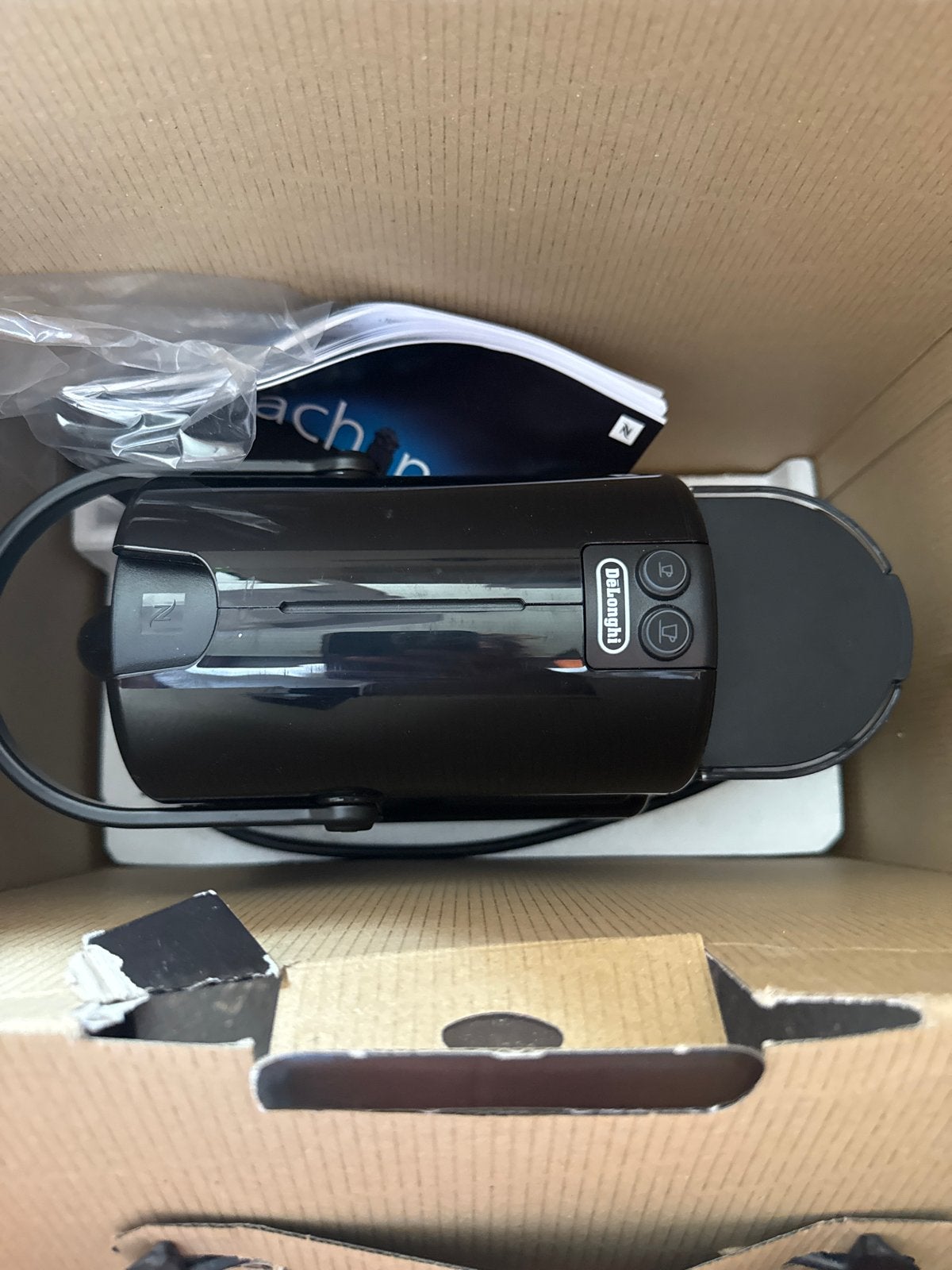 Nespresso De'Longhi Inissia EN80.B - Zwart, Witgoed en Apparatuur, Koffiepads en cups, Espresso apparaat, Nieuw, Ophalen of Verzenden