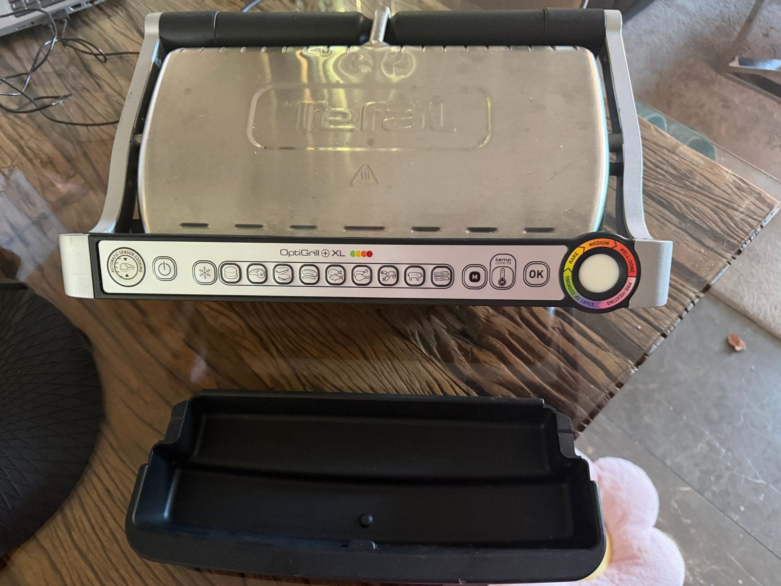 Tefal OptiGrill XL GC724D12 - Intelligente Contactgrill, Witgoed en Apparatuur, Ophalen of Verzenden, Uitneembare platen, Zo goed als nieuw